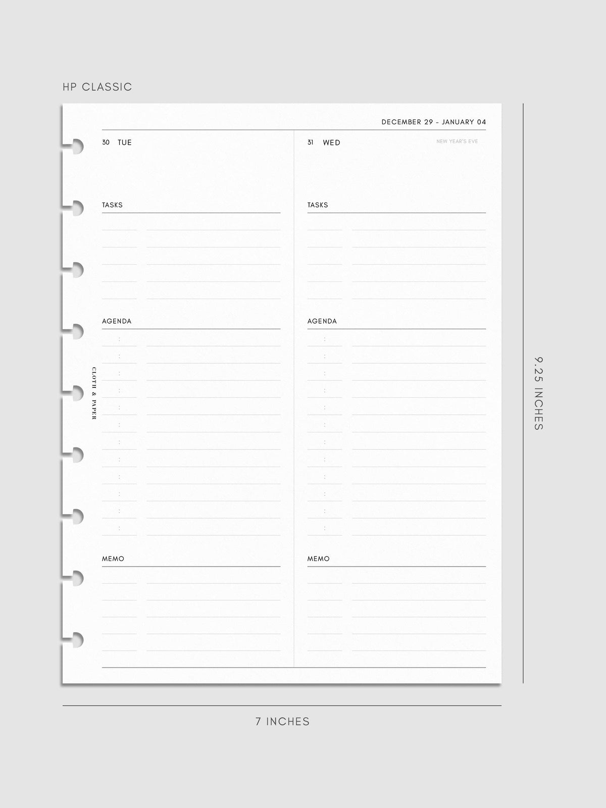 Digital mockup of insert in HP Classic.