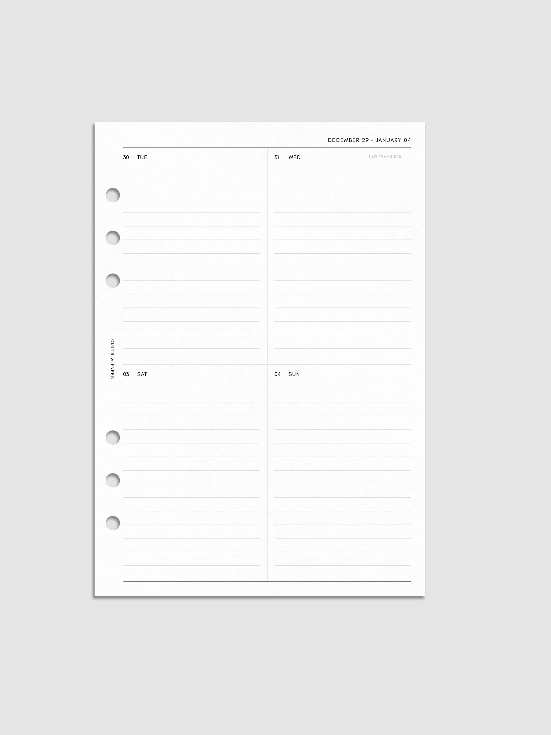 Digital mockup of insert in A5.