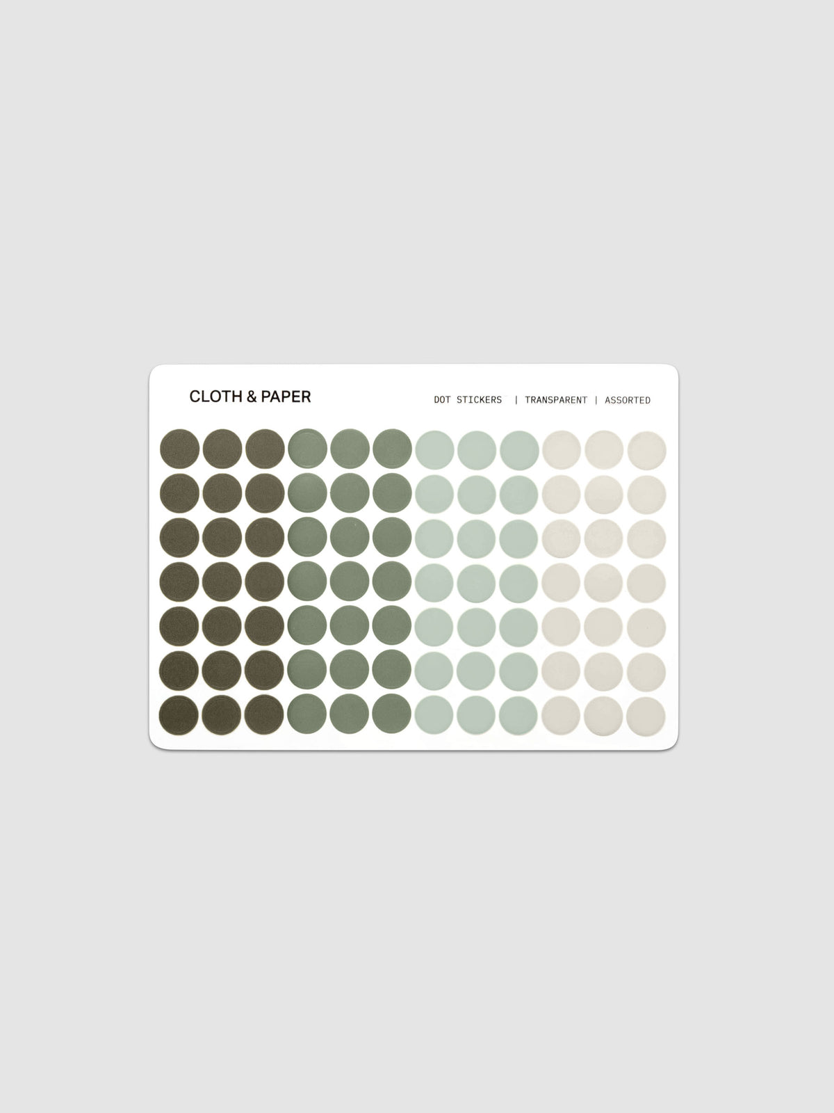 One sheet of Dot Stickers | Small | Olive | Vert | Matcha | Fawn