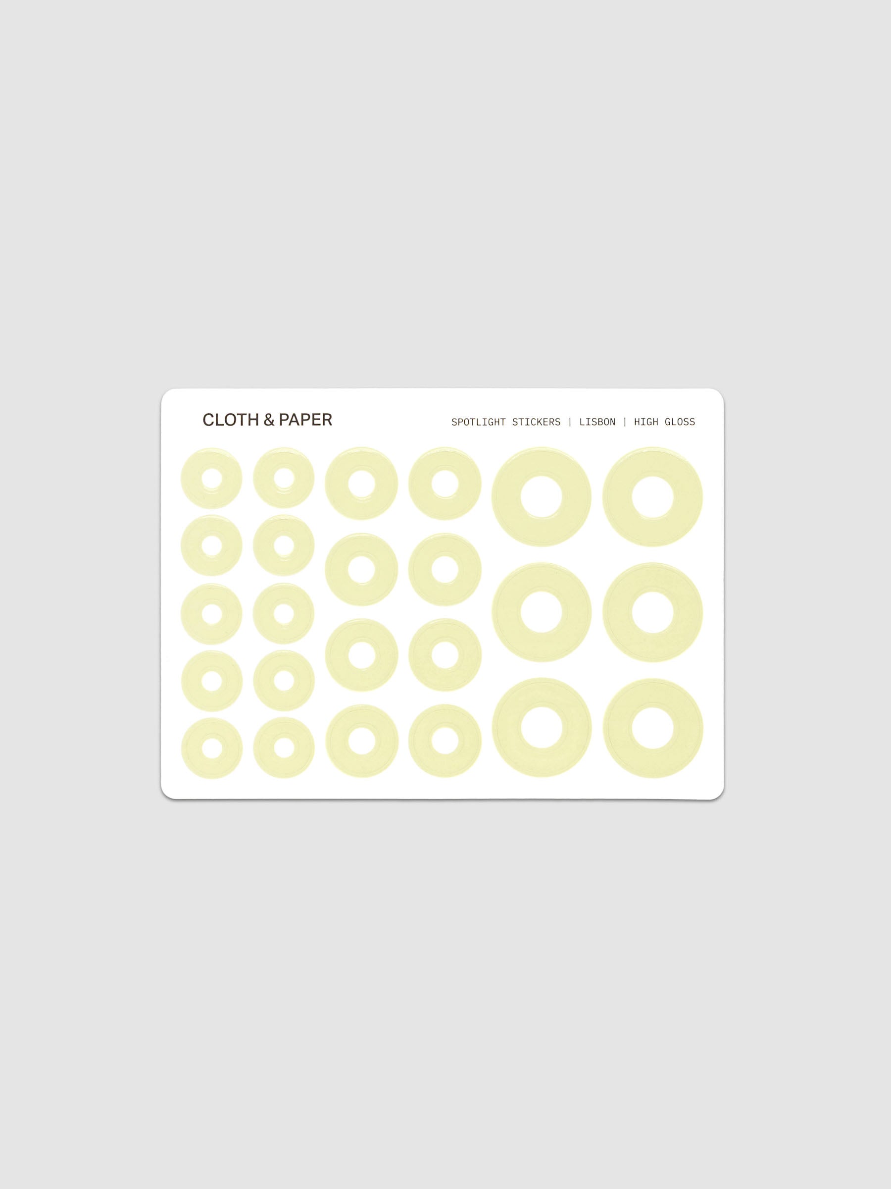 One sheet of Spotlight Stickers | High Gloss | Lisbon