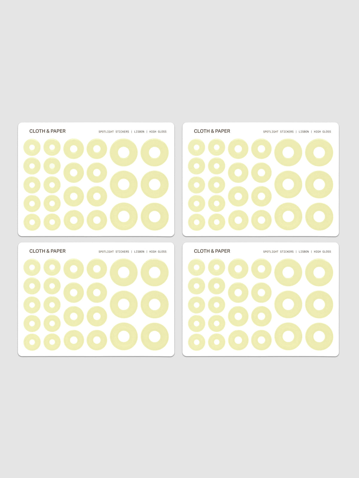 Four sheets of Spotlight Stickers | High Gloss | Lisbon