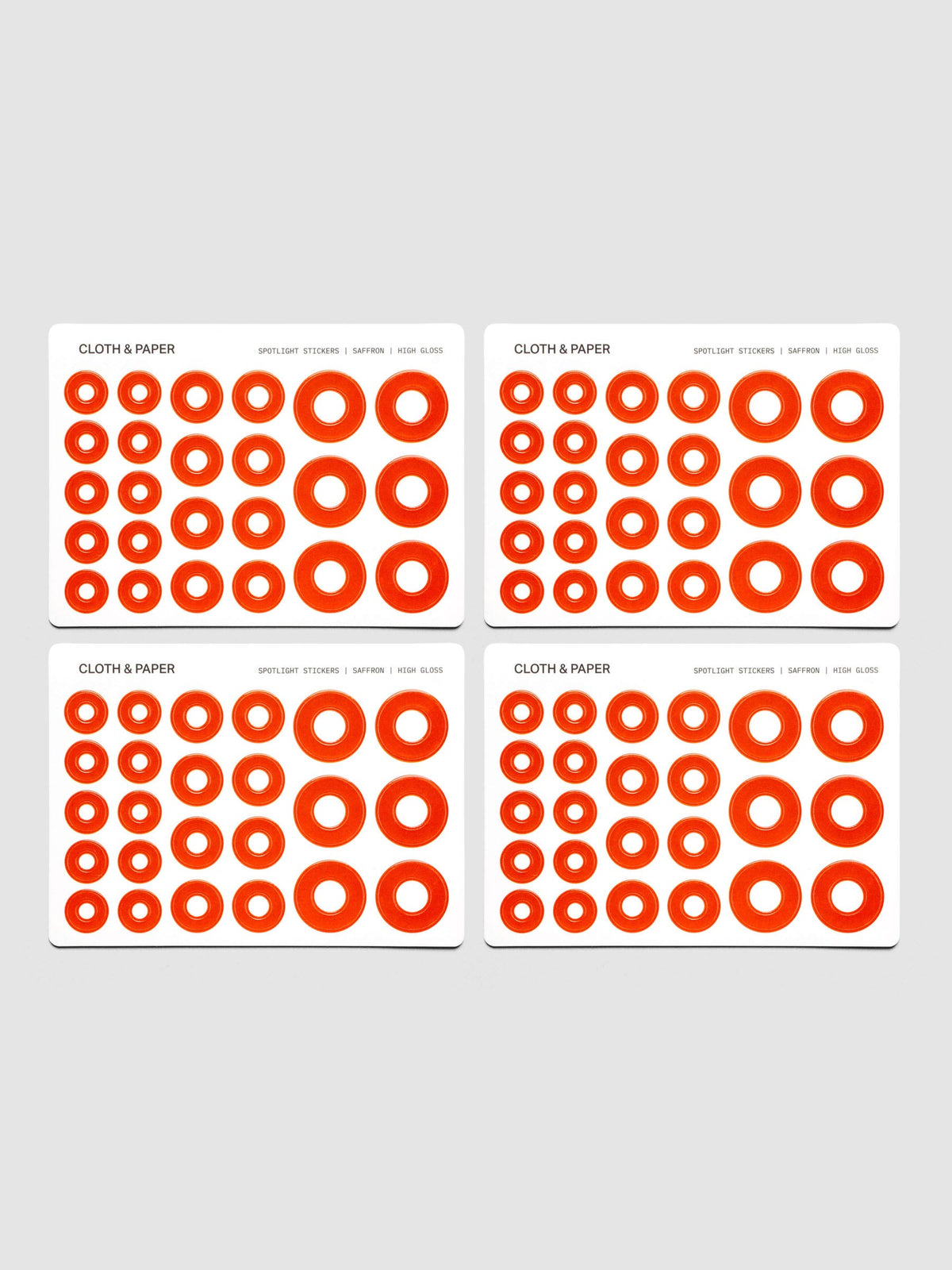 Four sheets of One sheet of Spotlight Stickers | High Gloss | Saffron