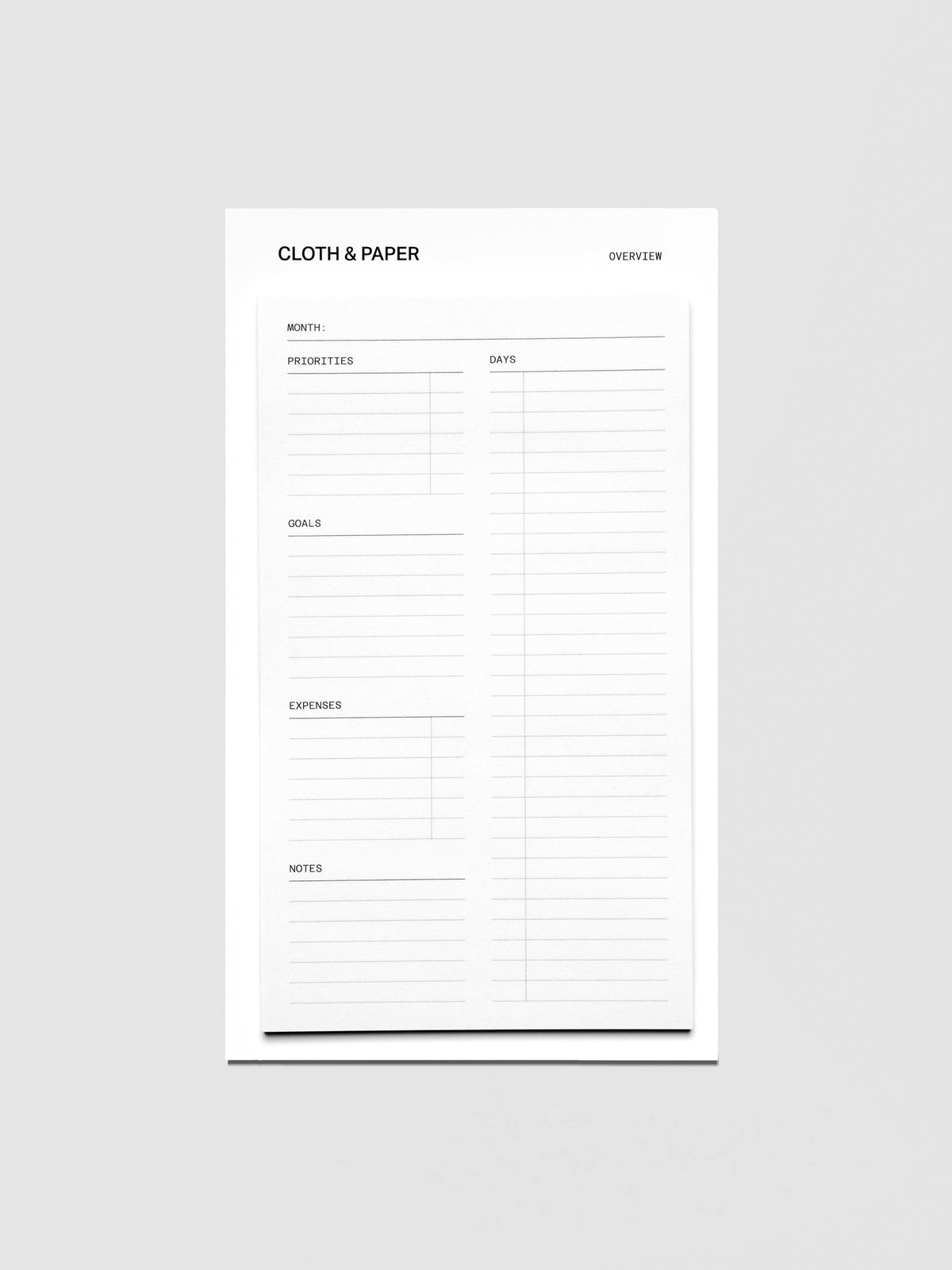 Monthly overview large sticky notes set in size A5