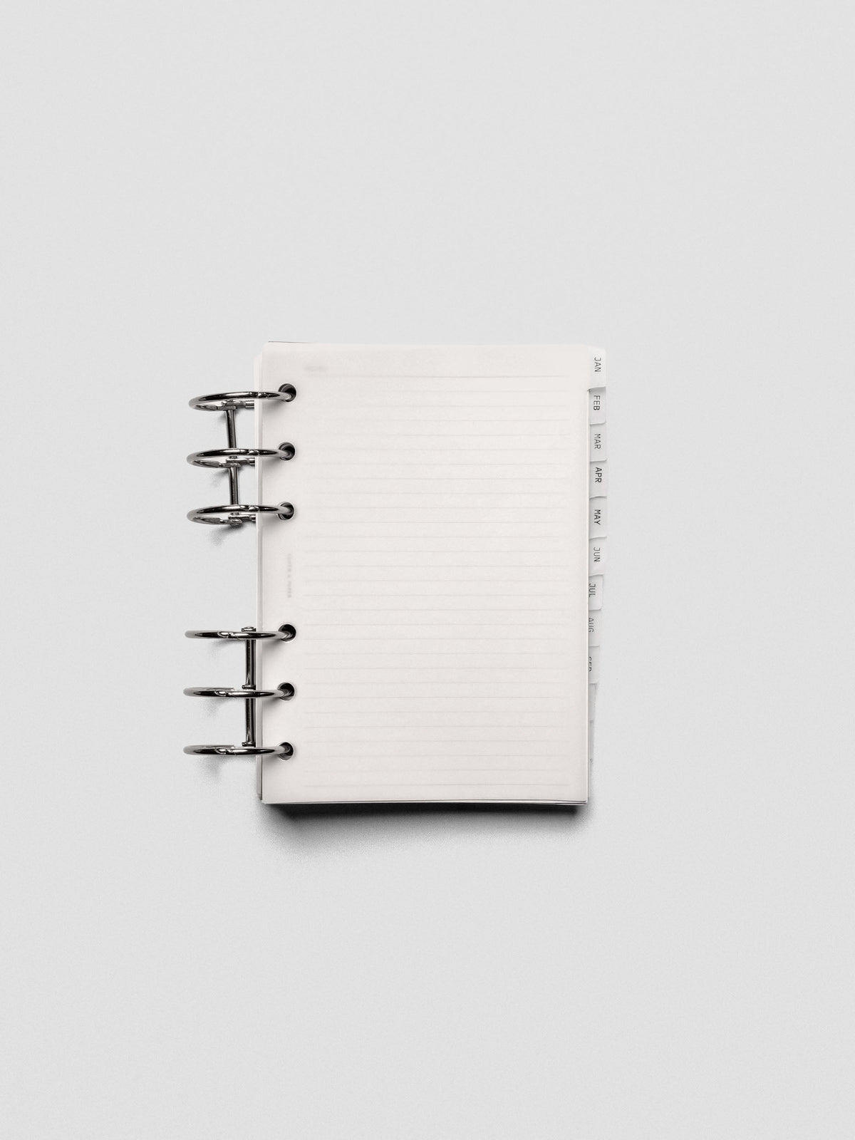 A6 vellum dividers shown bound with rings.