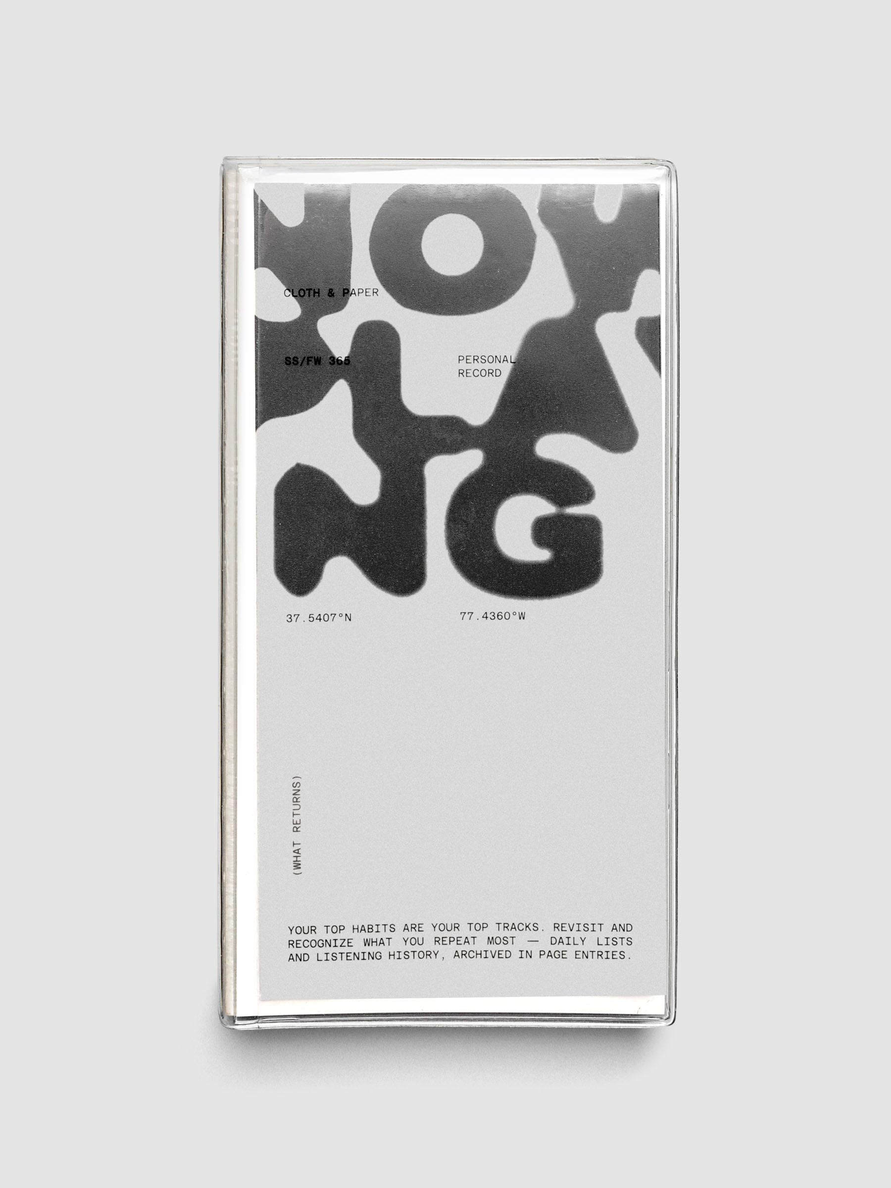Personal Record Notebook Set, A5 Slim, front exterior of clear vinyl notebook cover with dashboards layered in the front slot