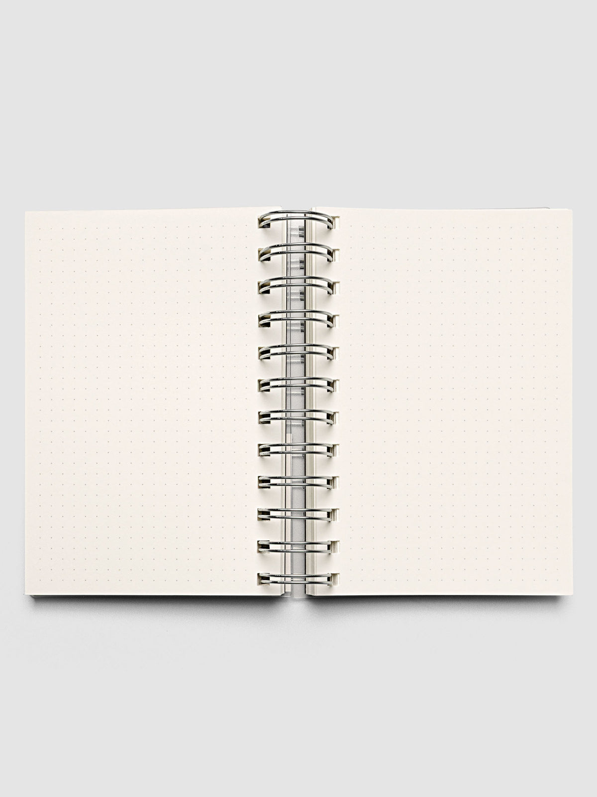 Spiral Notebook in size CP Petite with Dot Grid interior shown open displaying both left and right pages.