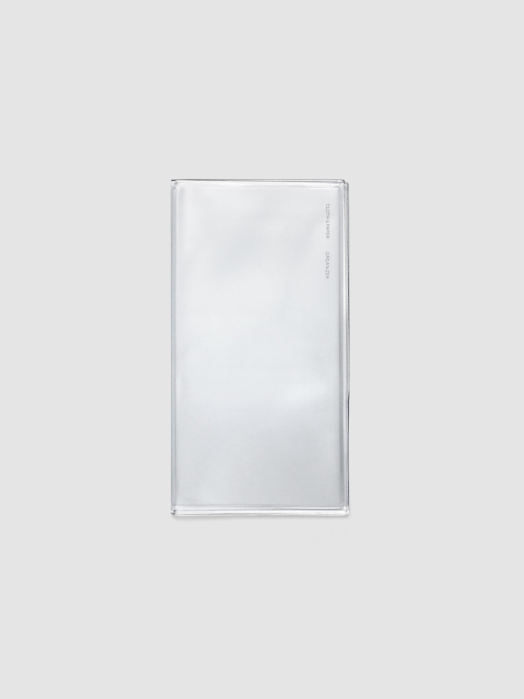 Pocket Plus sized clear organizer for stickers or ephemera with a clear vinyl cover.