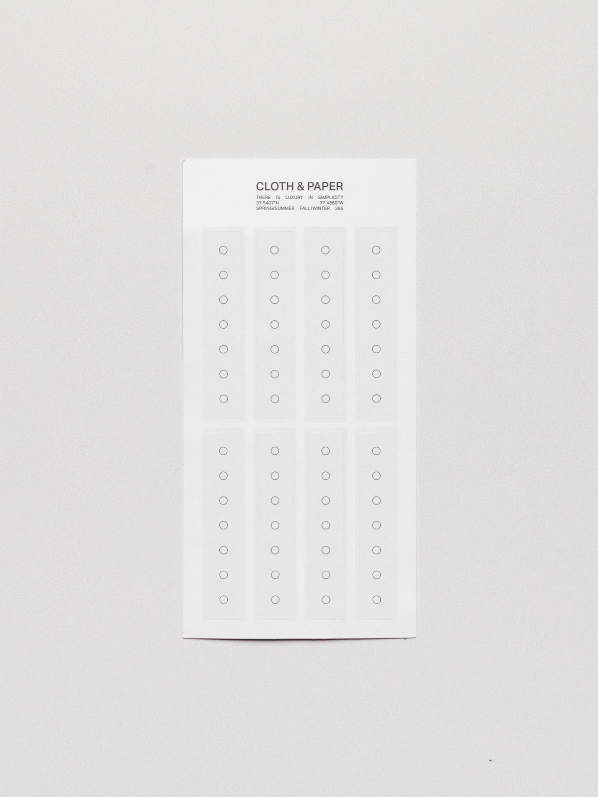 Checklist sticker sheet displayed on a neutral background.