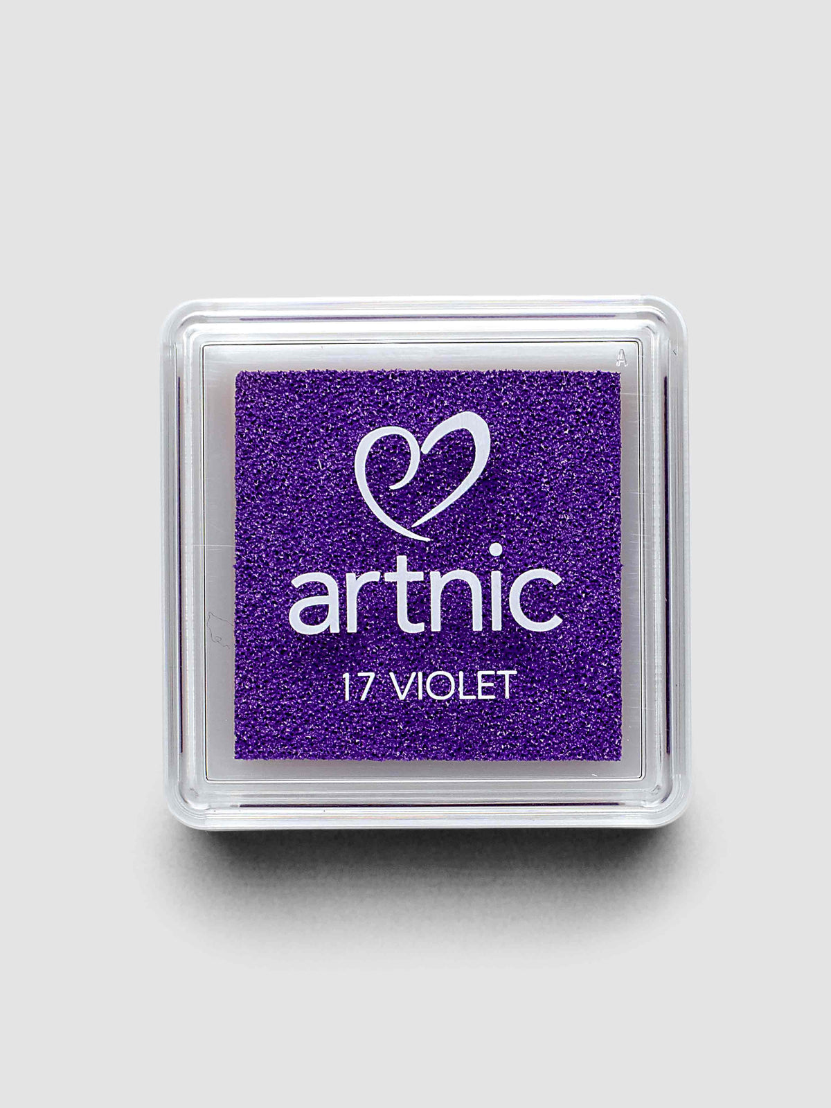 Artnic Stamp Ink Pad in violet seen from above with cover on