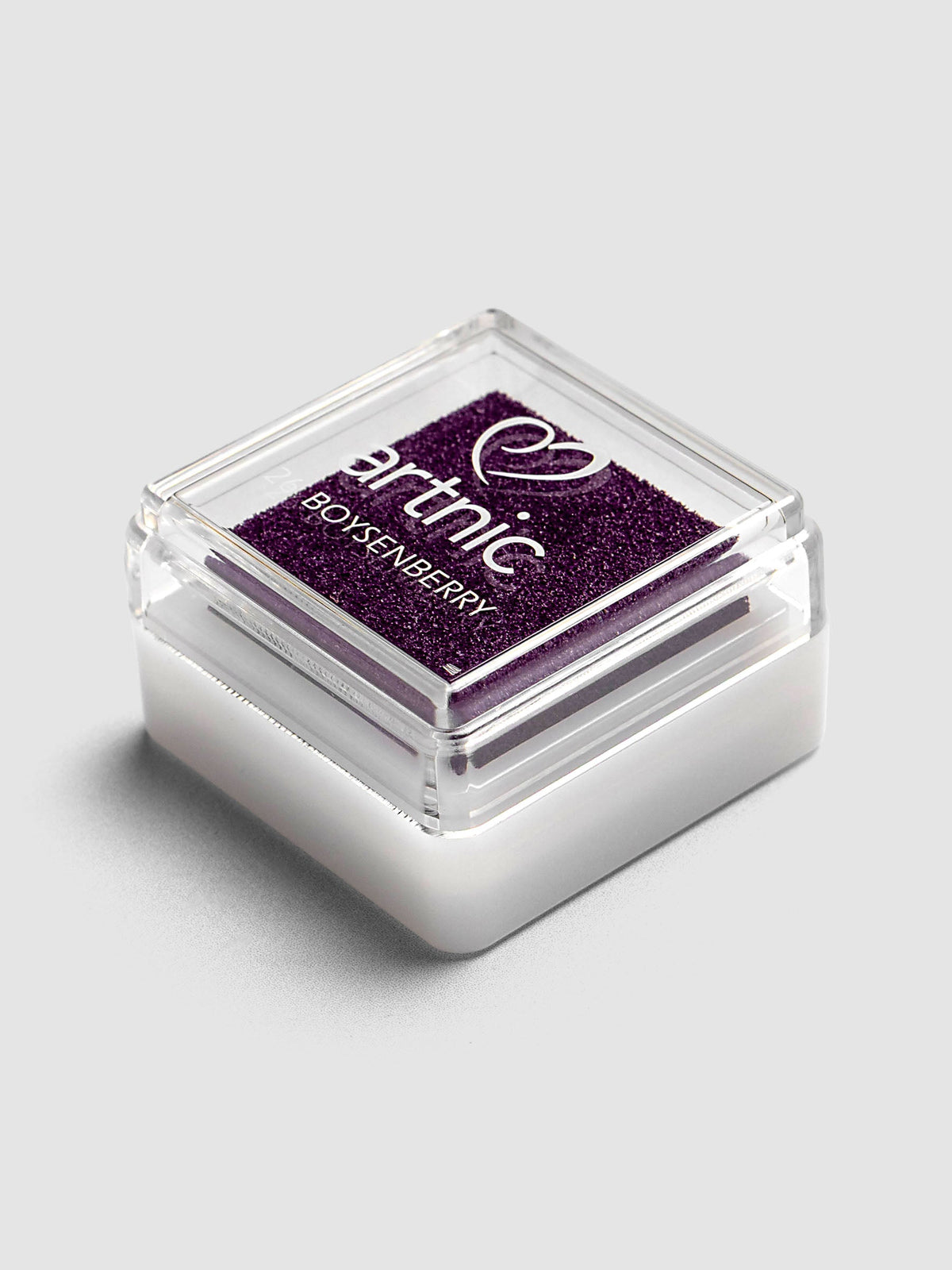 Artnic Stamp Ink Pad in boysenberry seen from above with cover removed