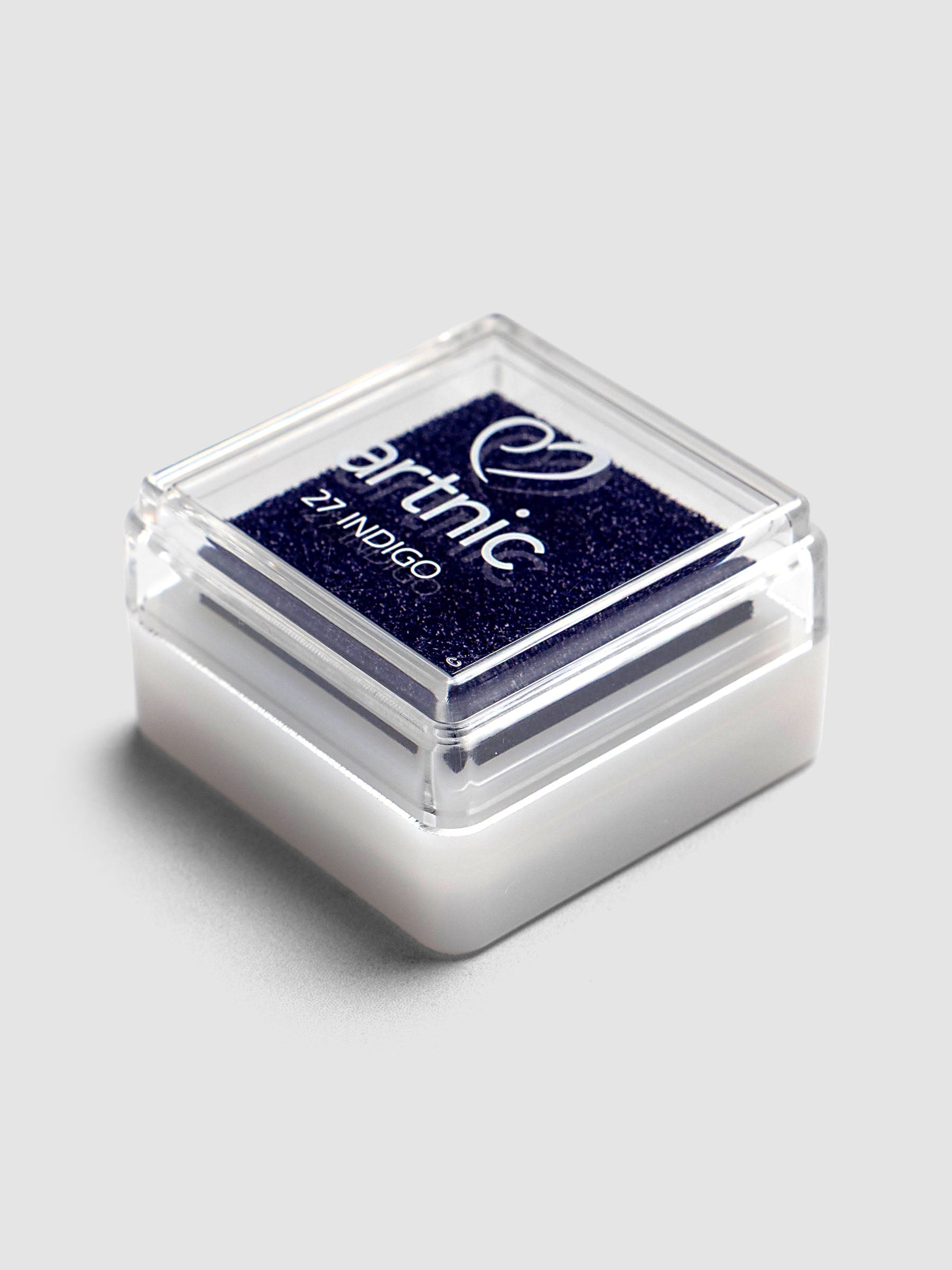 Artnic Stamp Ink Pad in indigo seen from above with cover removed