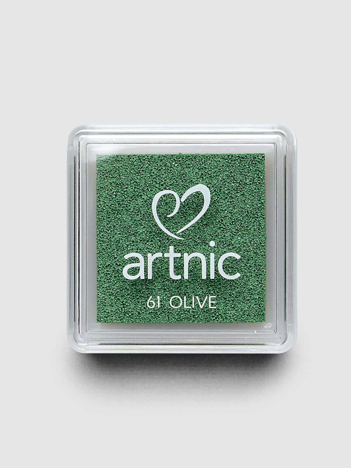 Artnic Stamp Ink Pad in olive seen from above with cover on
