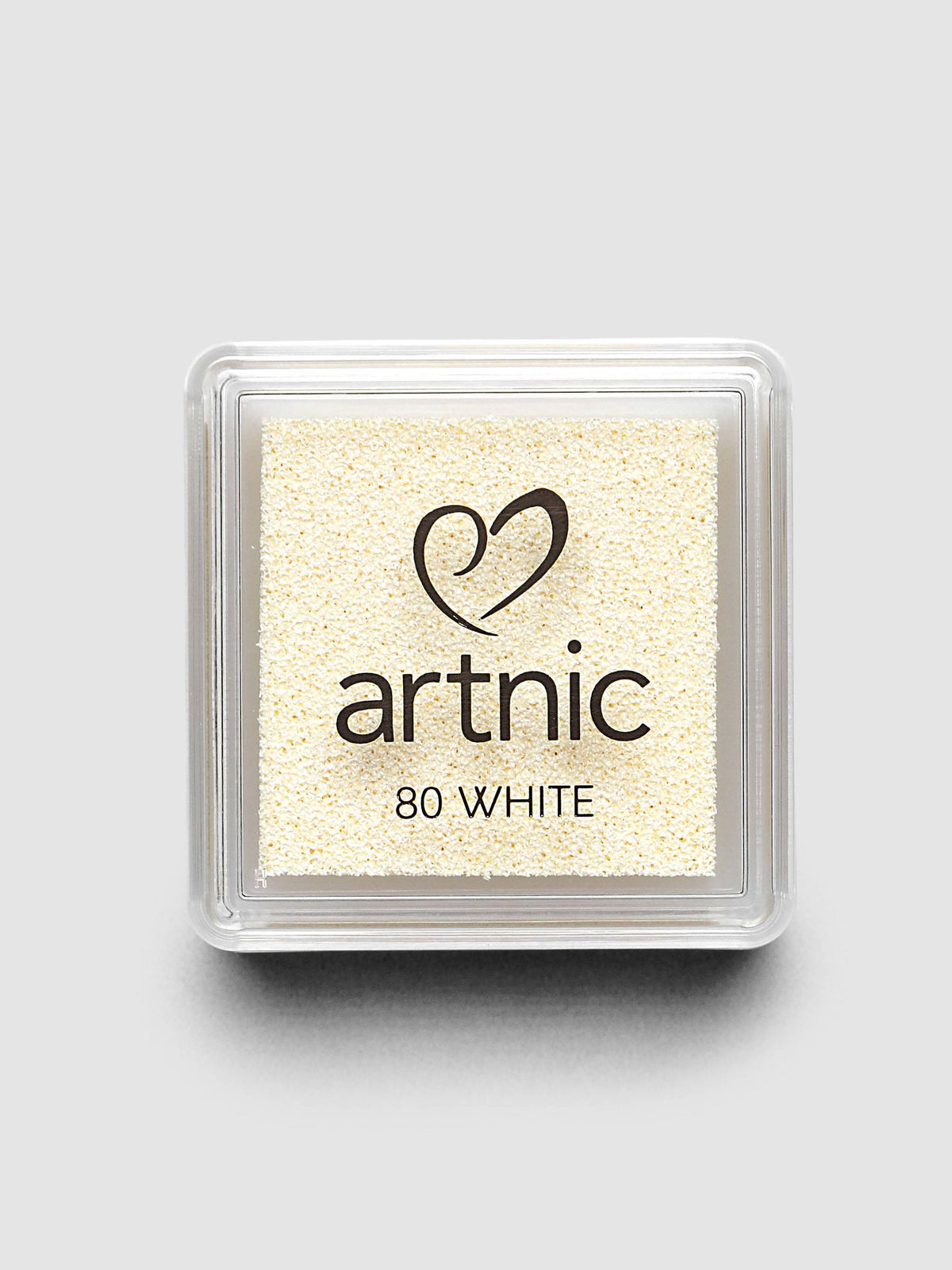 Artnic Stamp Ink Pad in white seen from above with cover on
