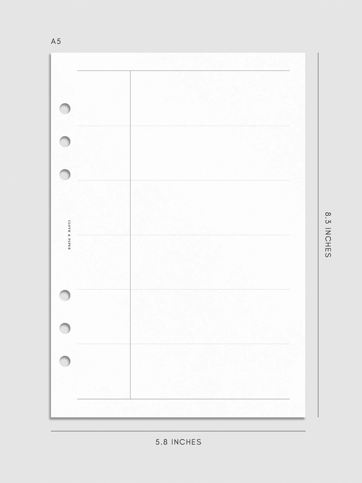 Digital mockup of insert in A5.