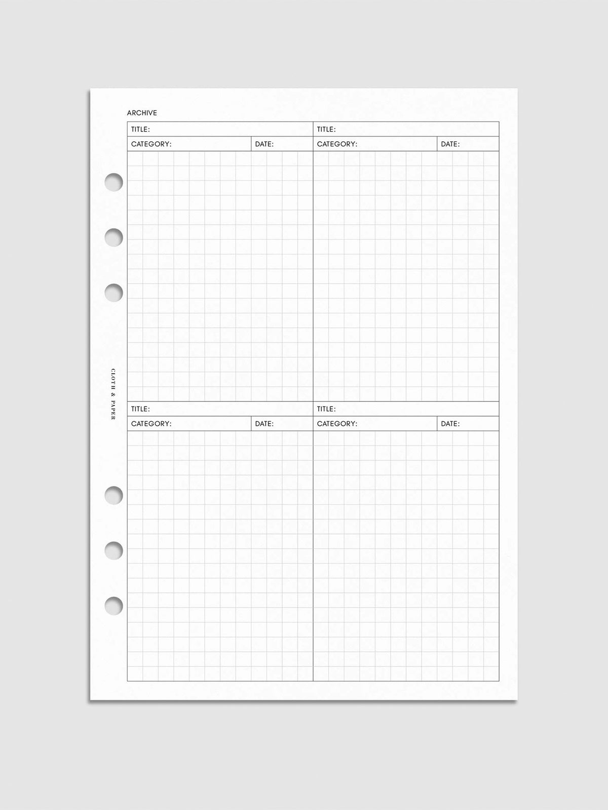 Digital mockup of insert in A5.