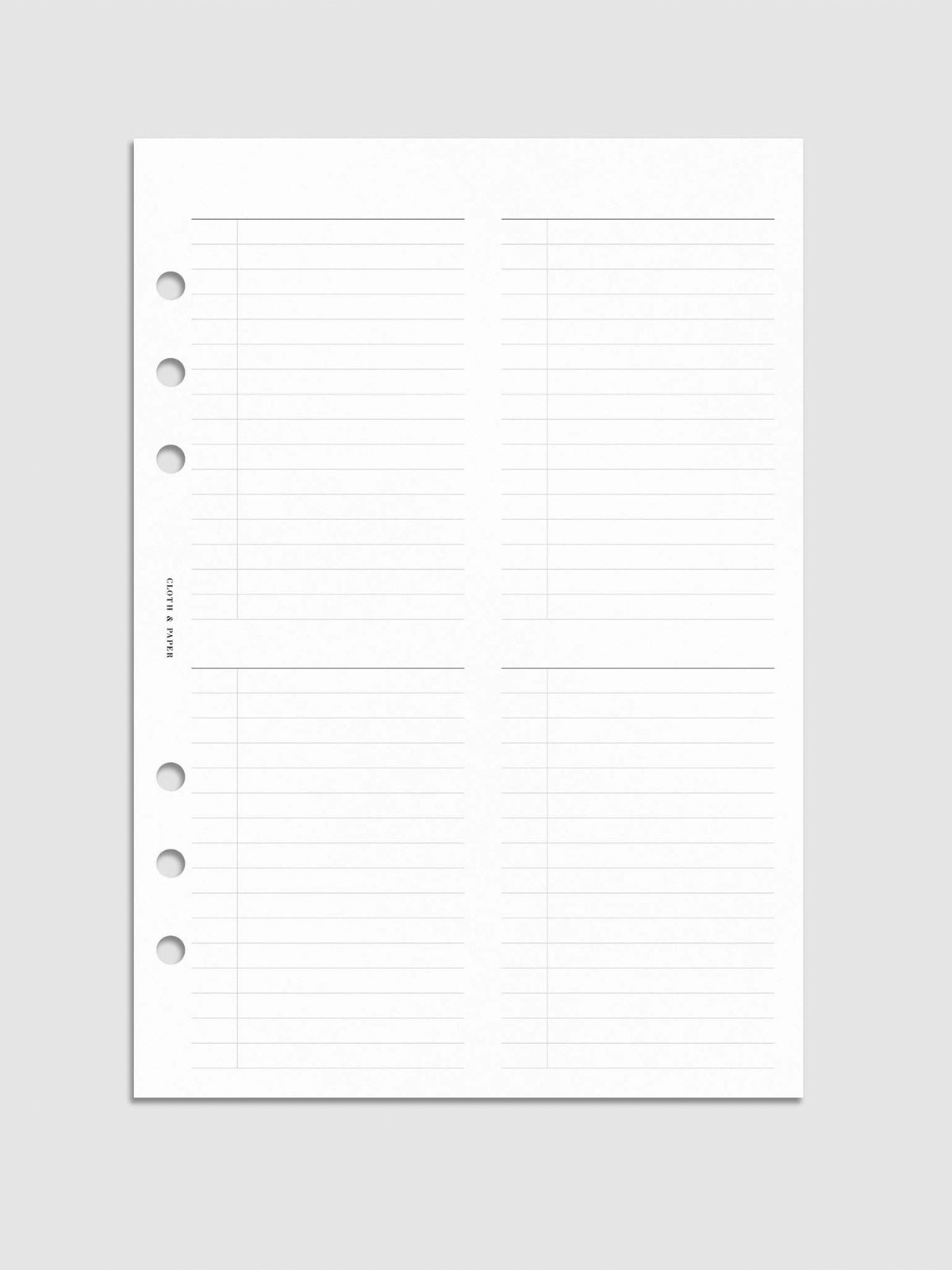 Digital mockup of insert in A5.