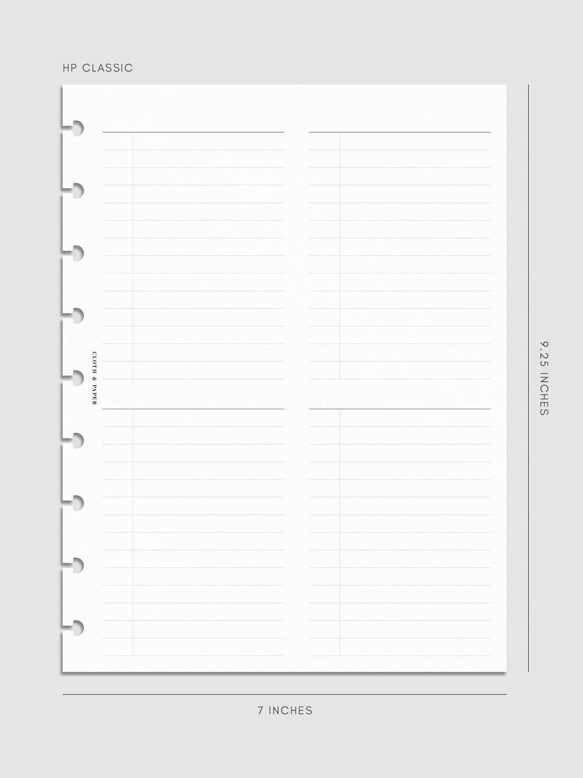 Digital mockup of insert in HP Classic.