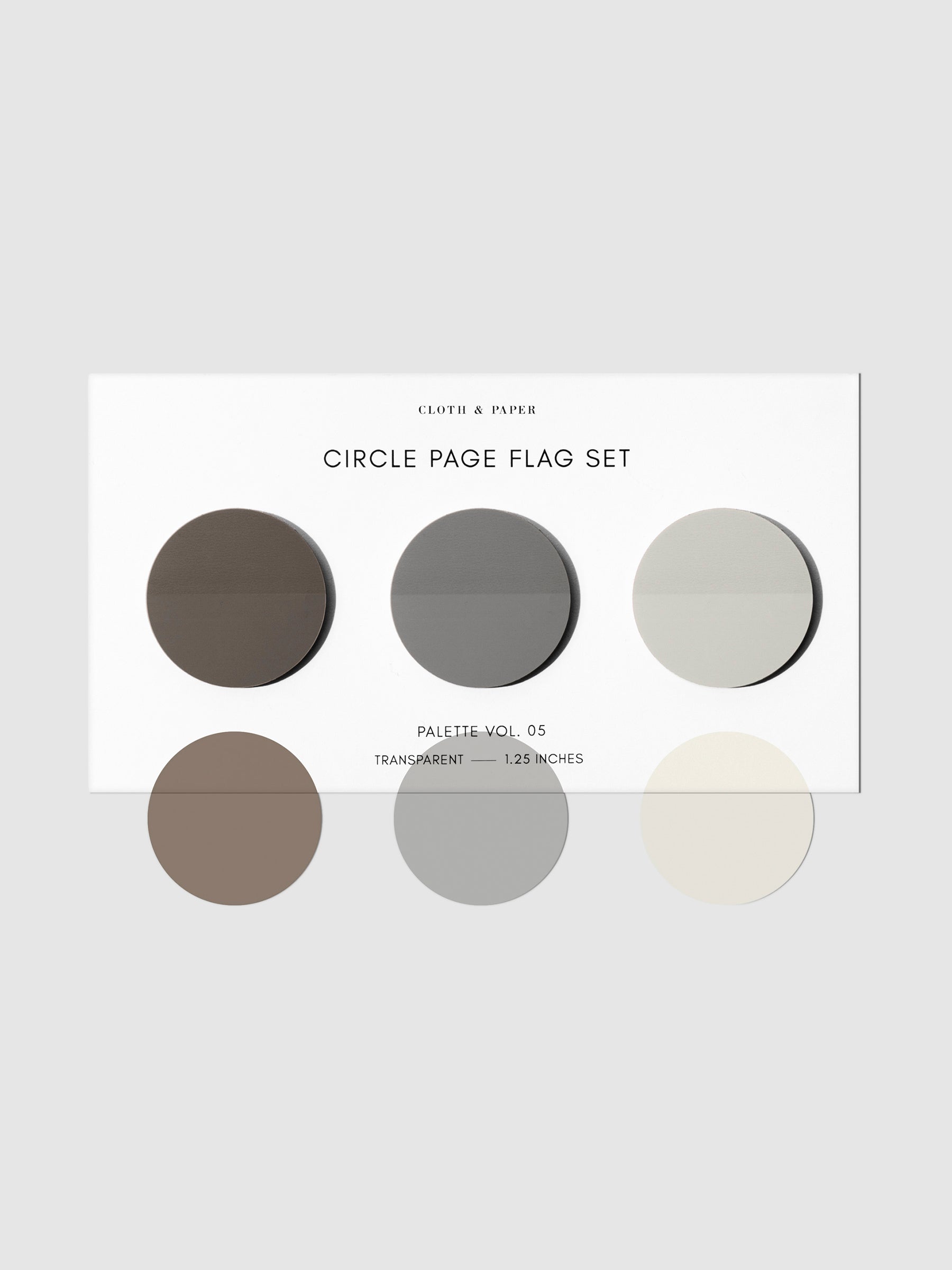 Page flags on their backing with one page flag of each color stuck to the bottom of the backing.