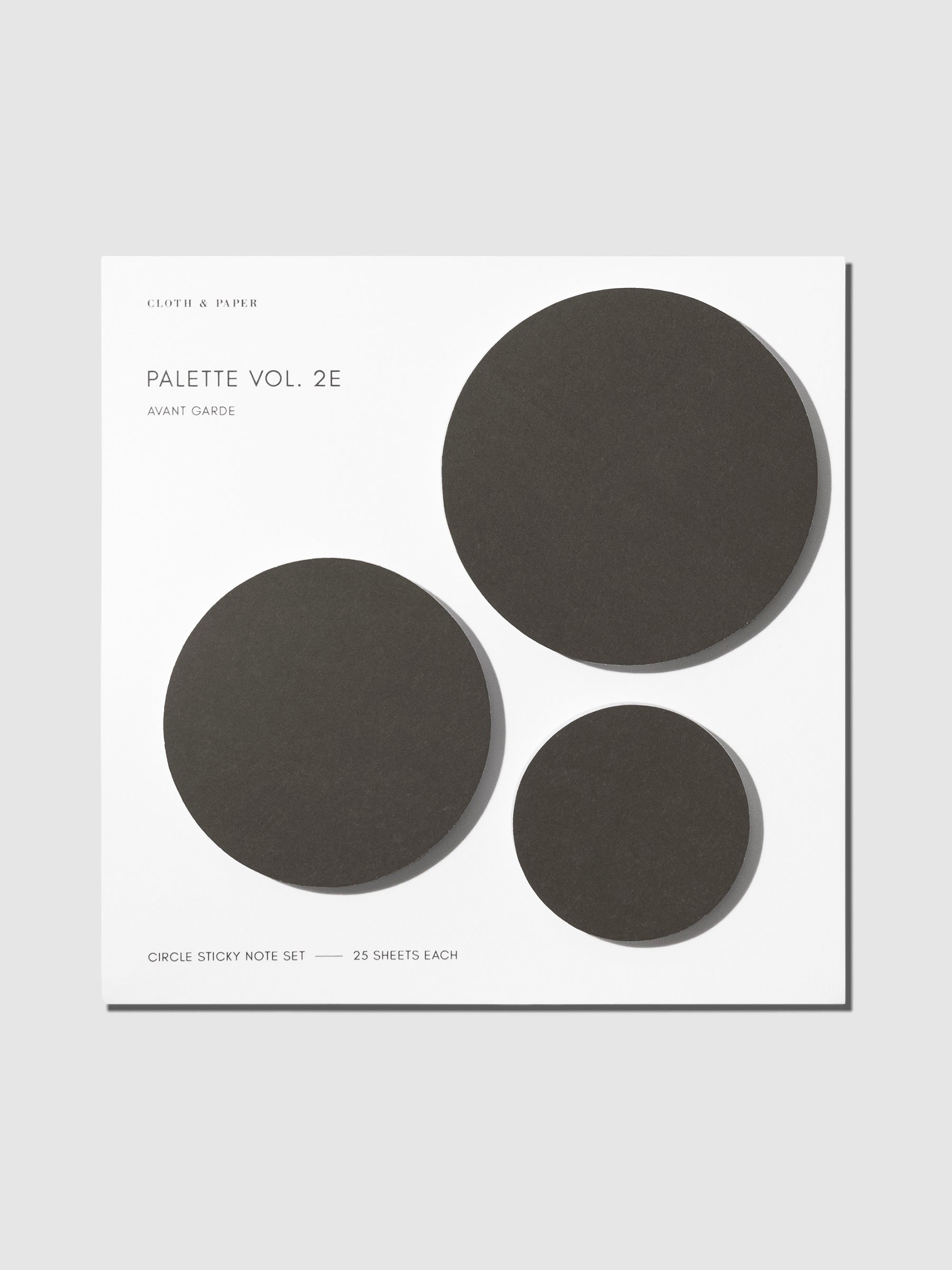 Circle Sticky Note Set, Palette Vol. 2E, Cloth and Paper. Sticky note set against a neutral background.