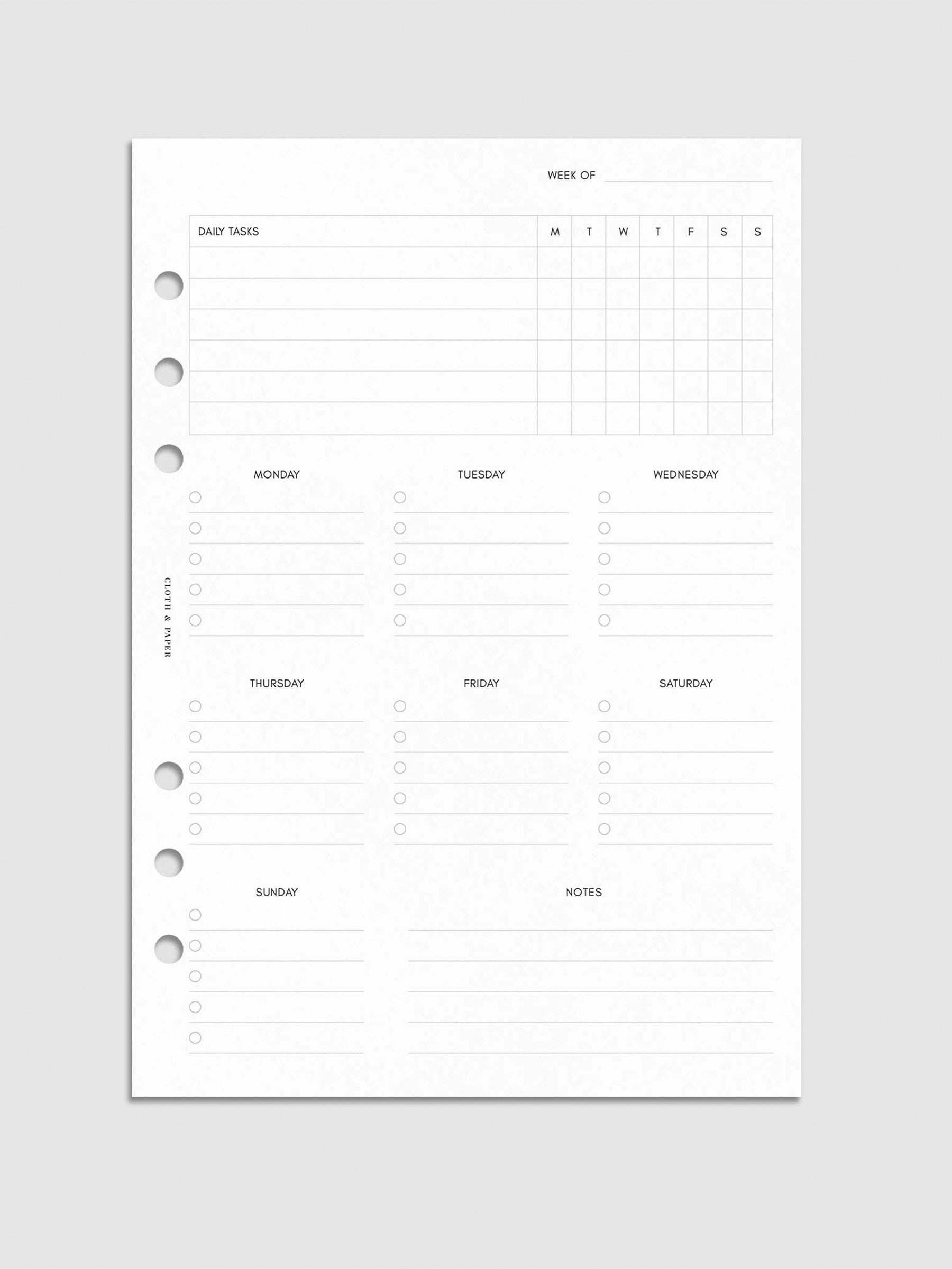Digital mockup of insert in A5.