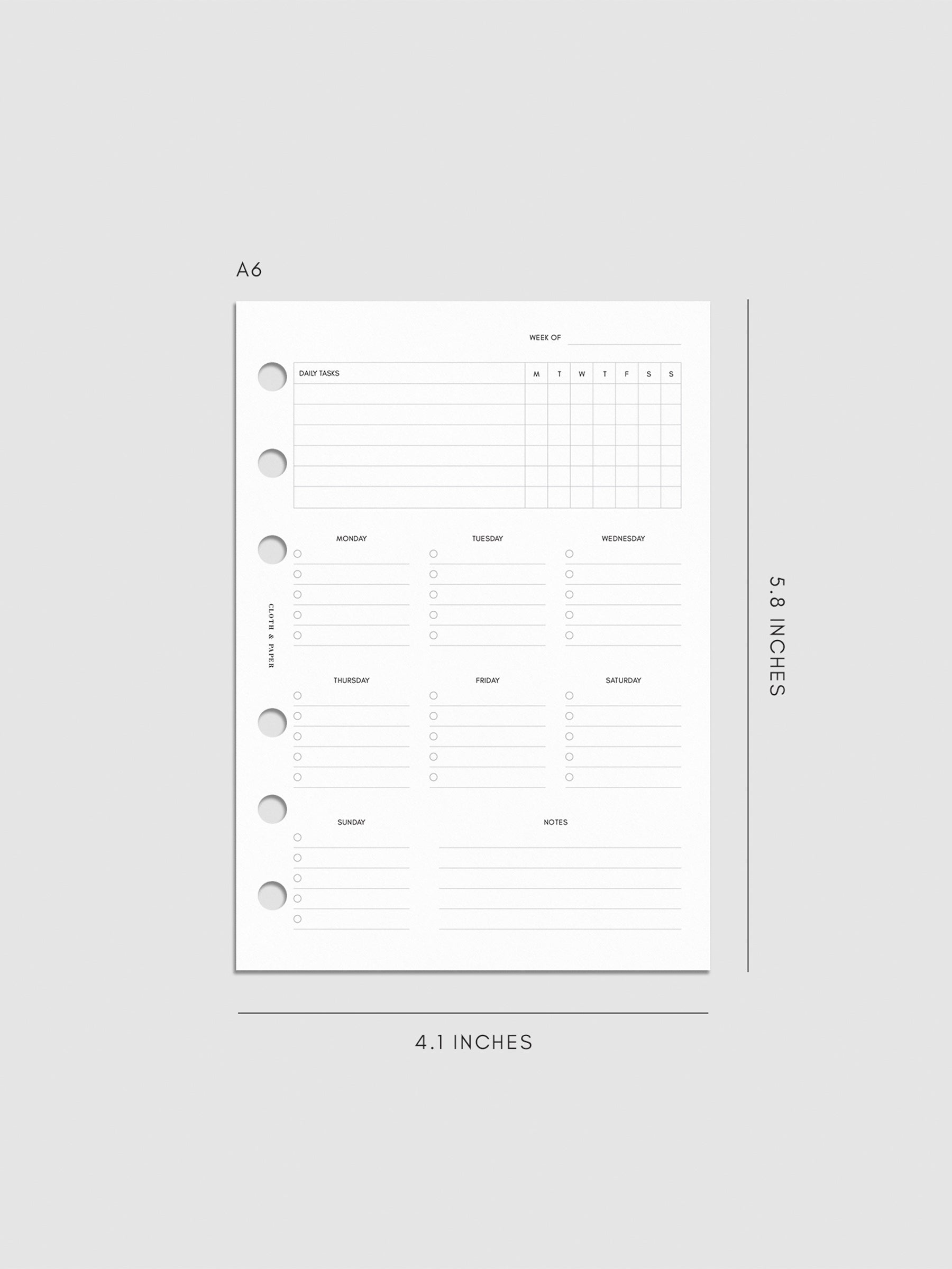 Digital mockup of insert in A6.