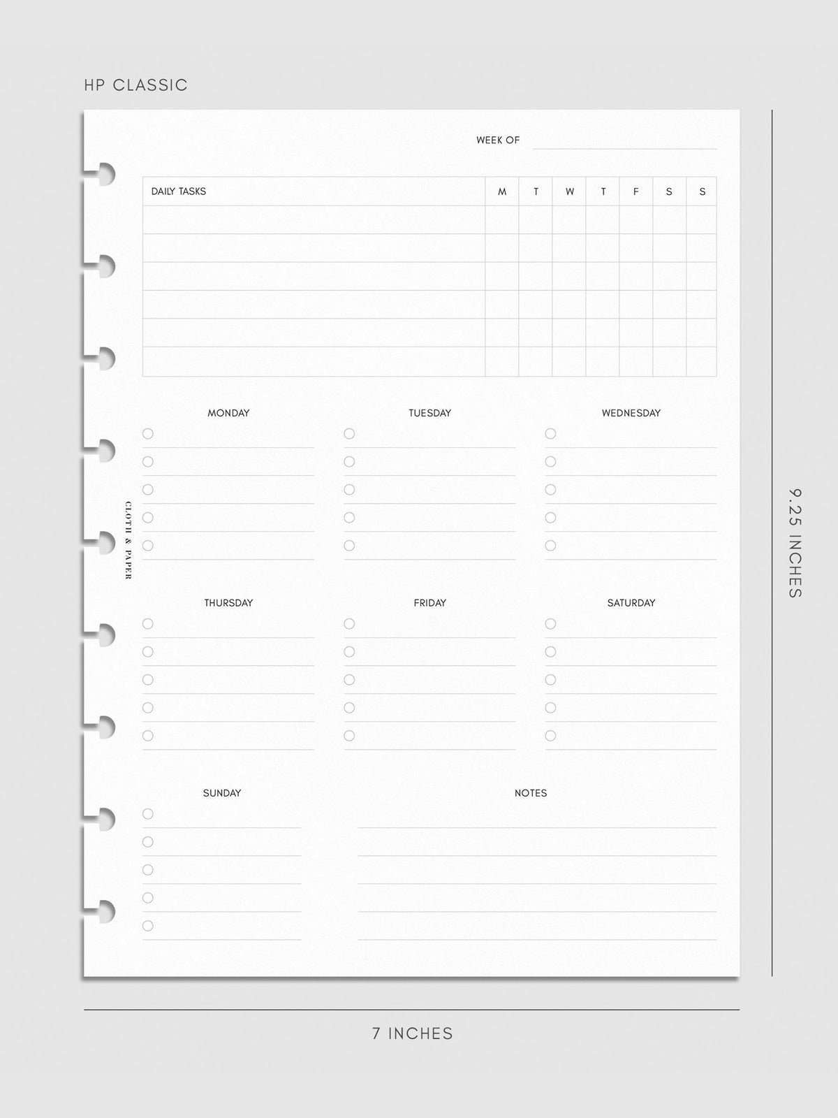 Digital mockup of insert in HP Classic.
