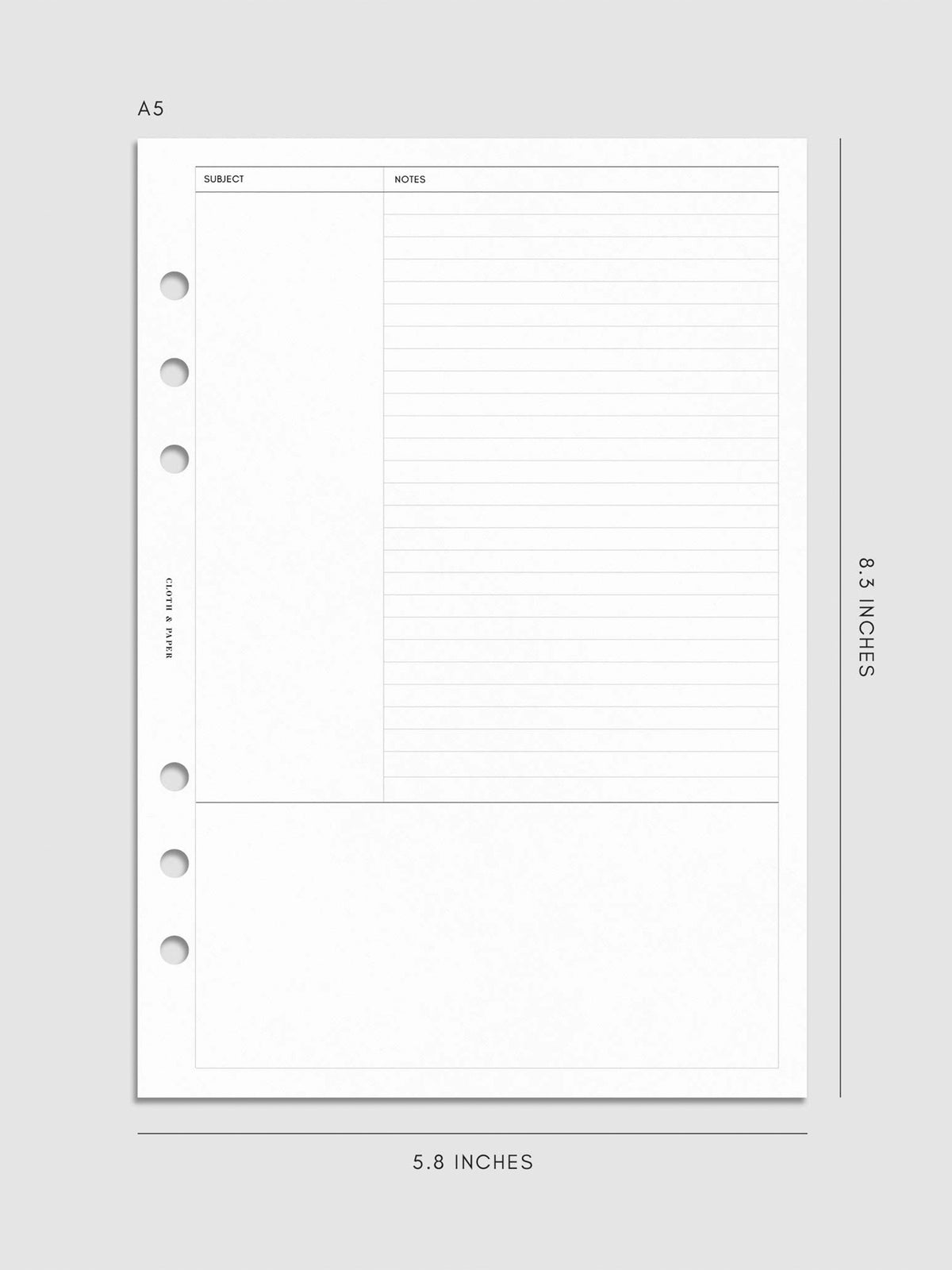 Digital mockup of insert in A5.