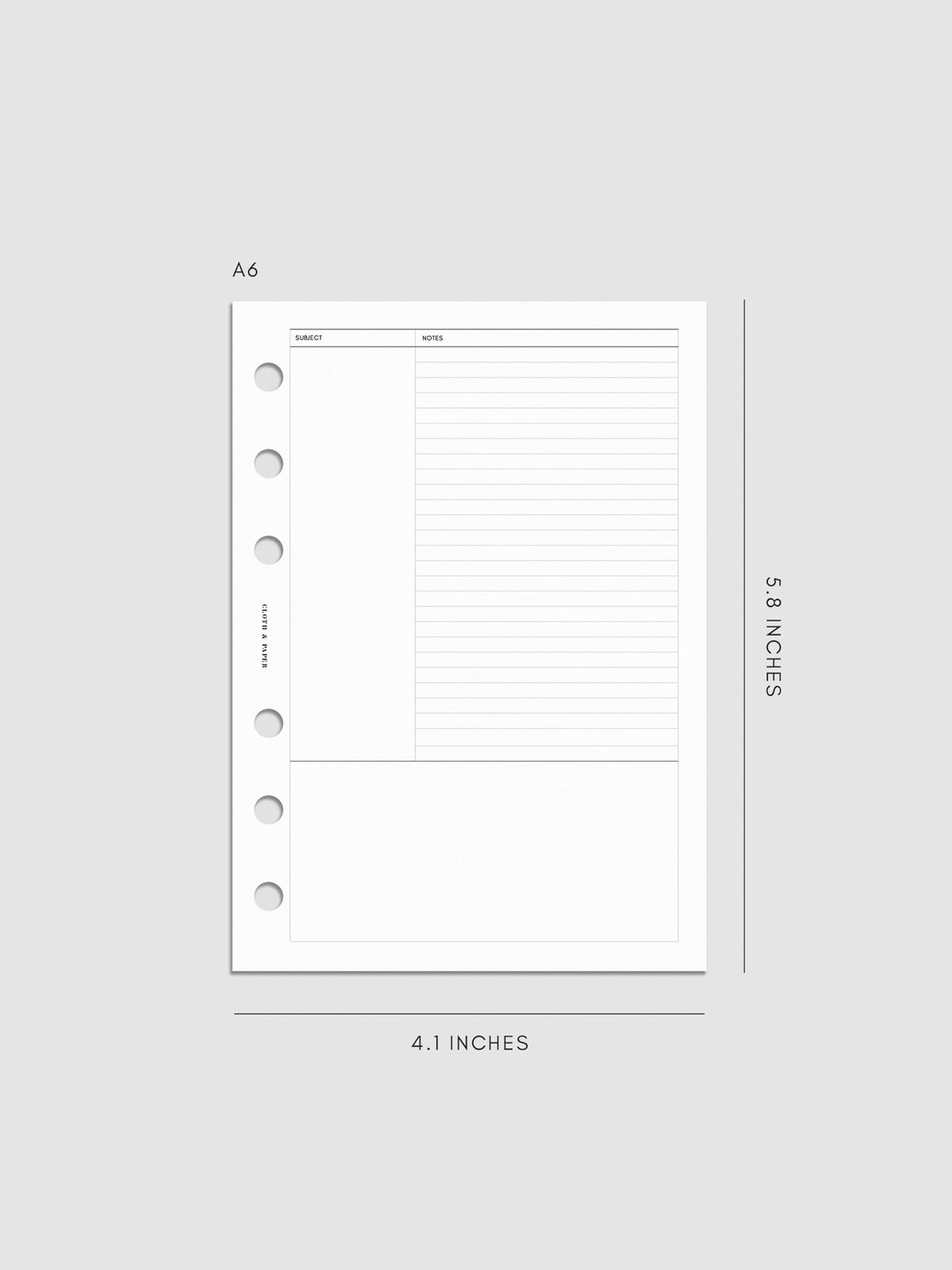 Digital mockup of insert in A6.