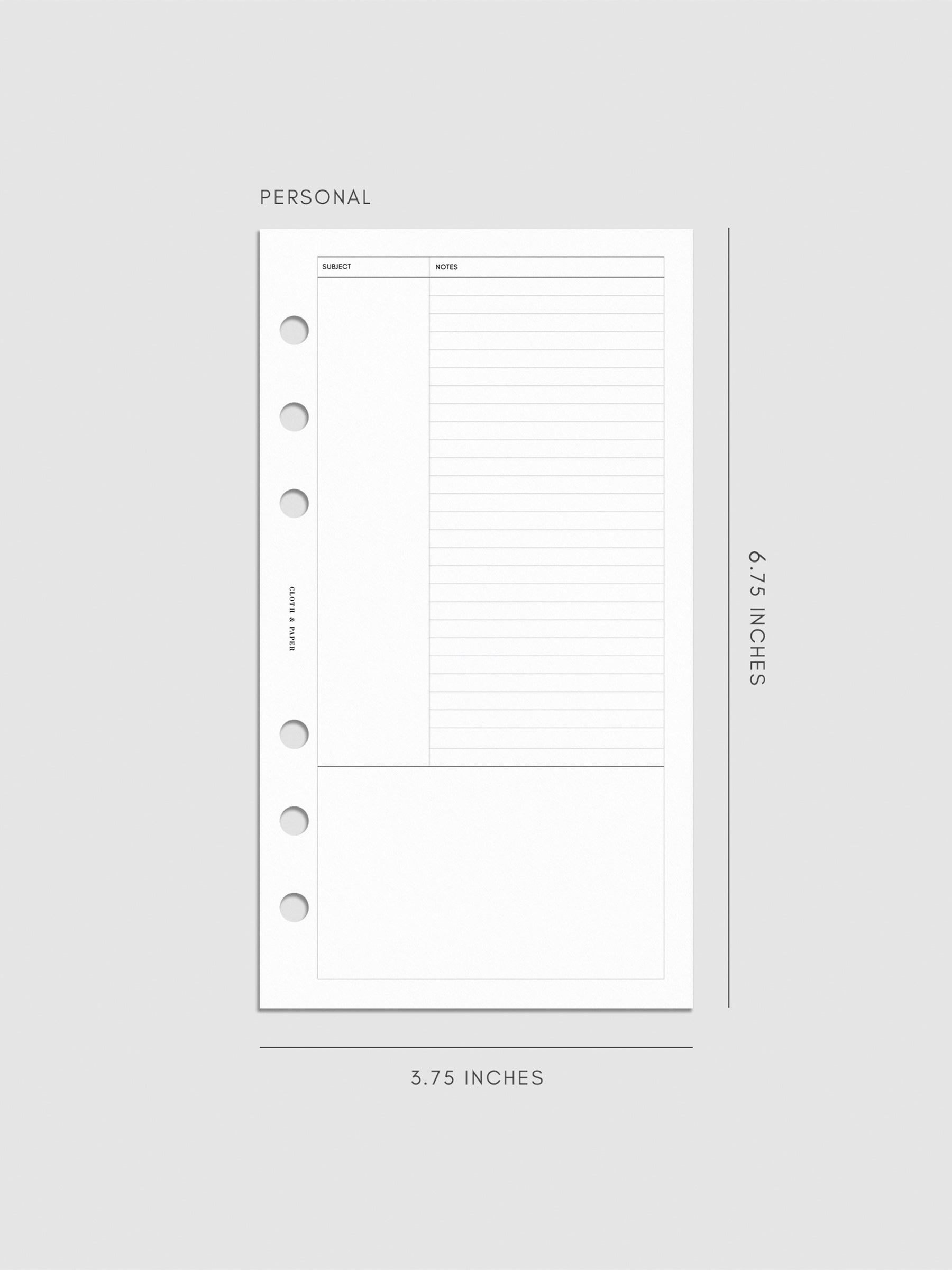 Digital mockup of insert in Personal.