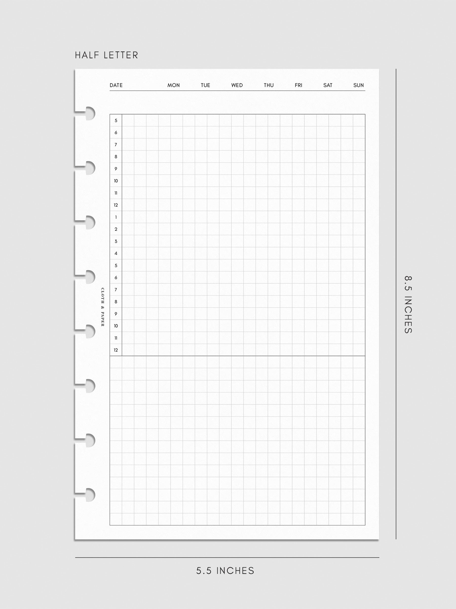 Digital mockup of insert in Half Letter.