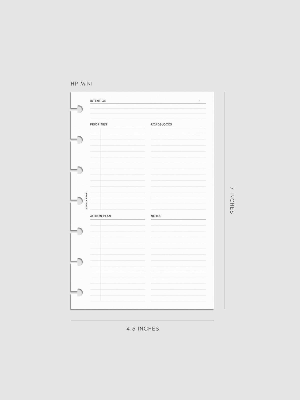 Daily Intention Planner Inserts | HP Mini