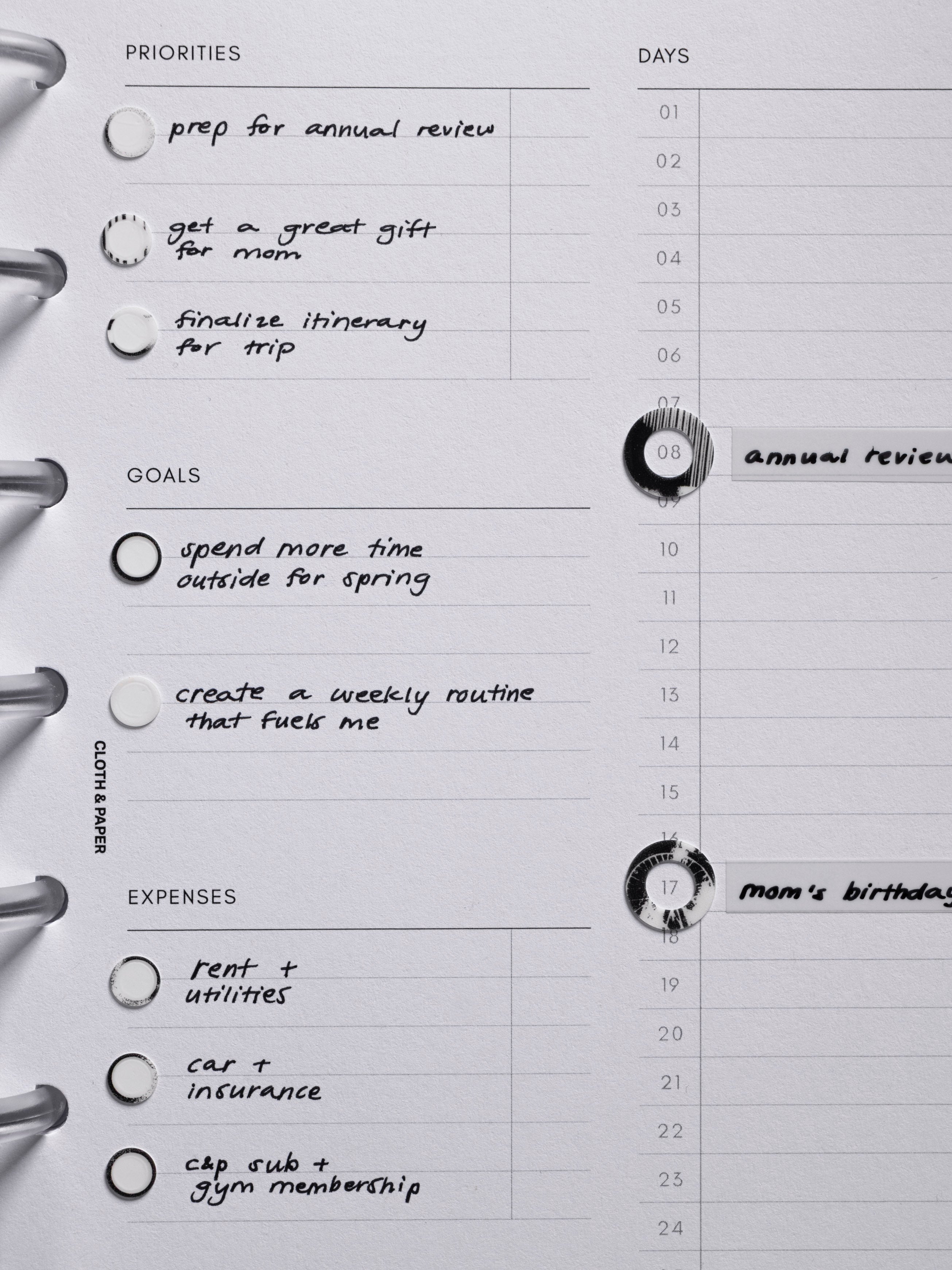 Spotlight Stickers | High Gloss | Film Strip shown in use on planner pages