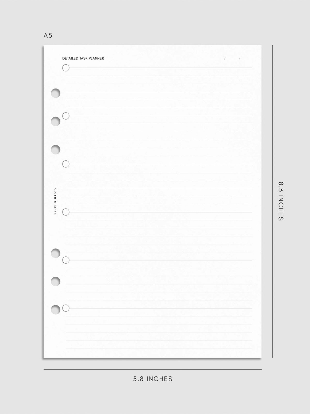 Digital mockup of insert in A5.