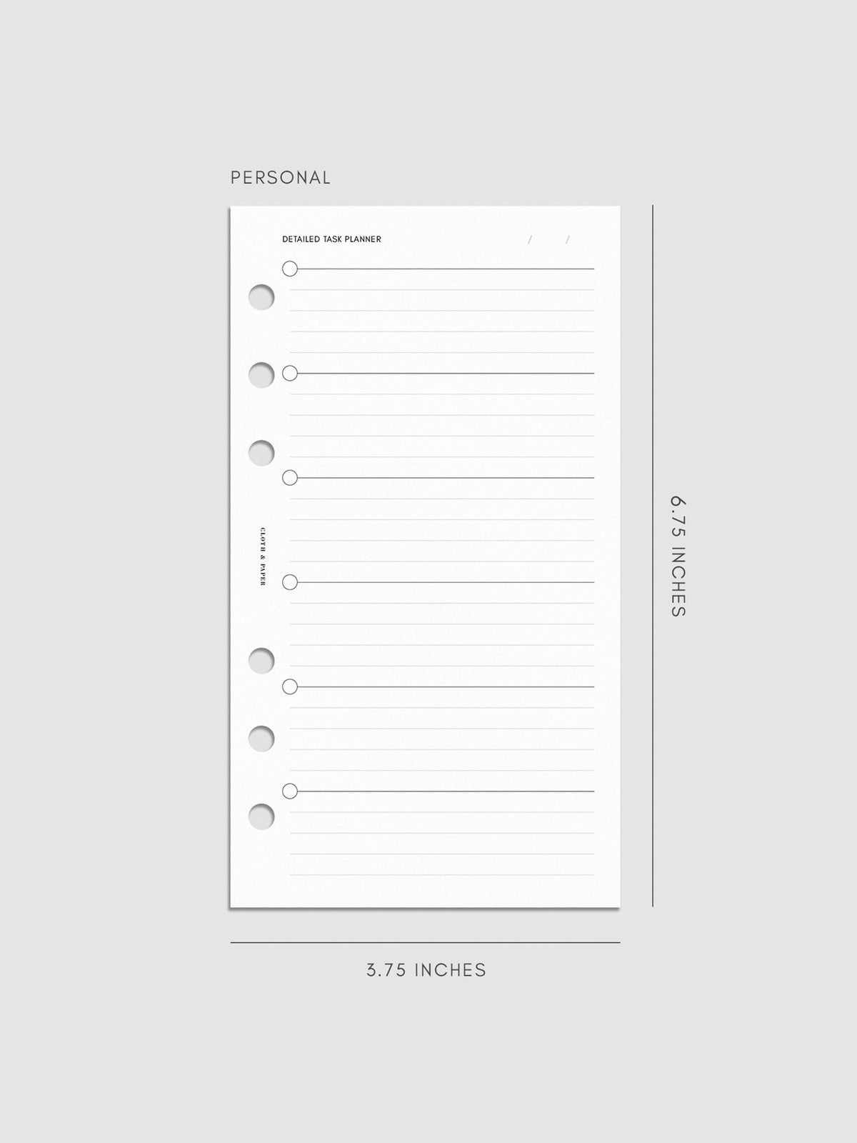 Digital mockup of insert in Personal.