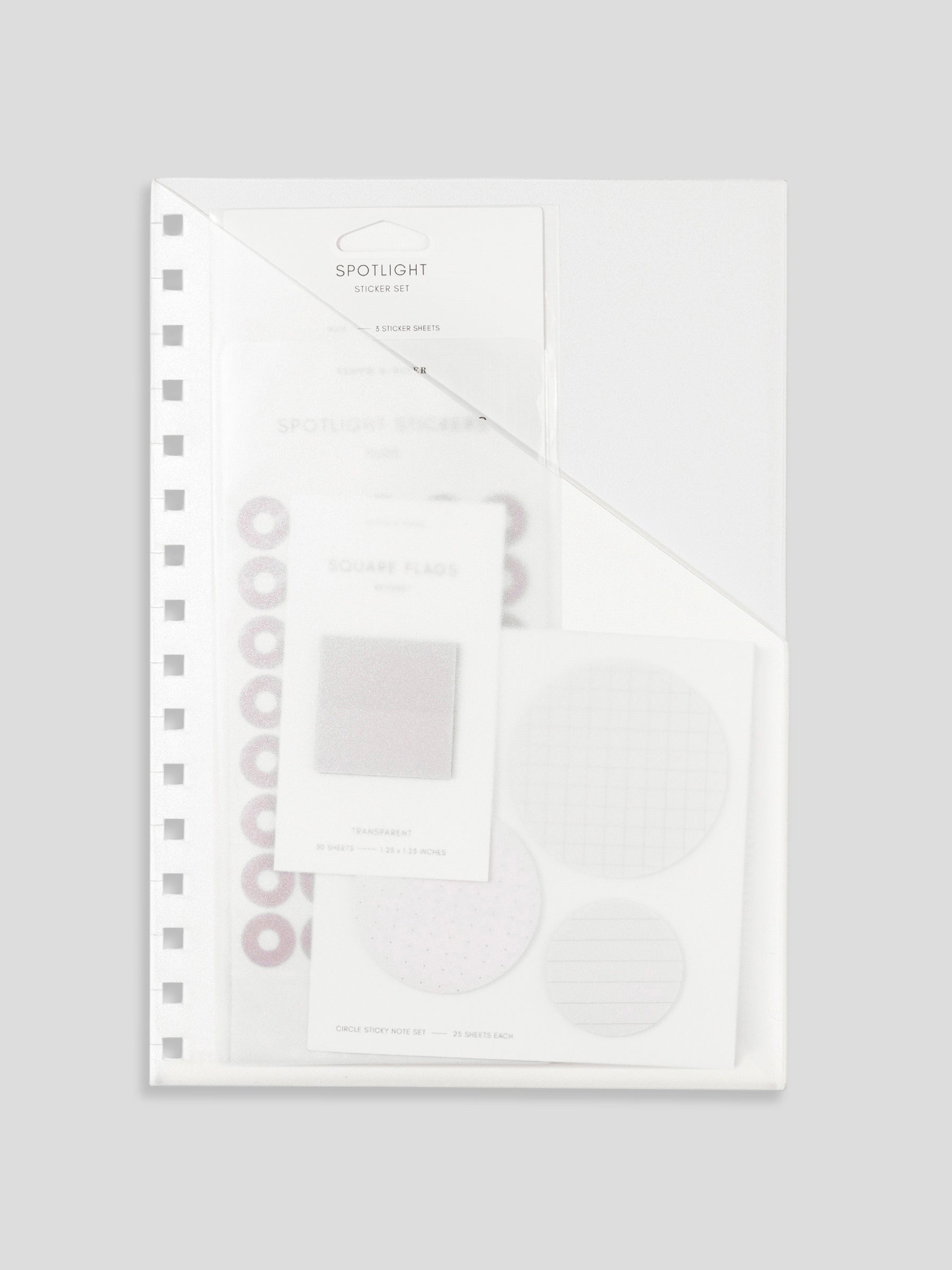 A5 Spiral folder in use with accessories inside