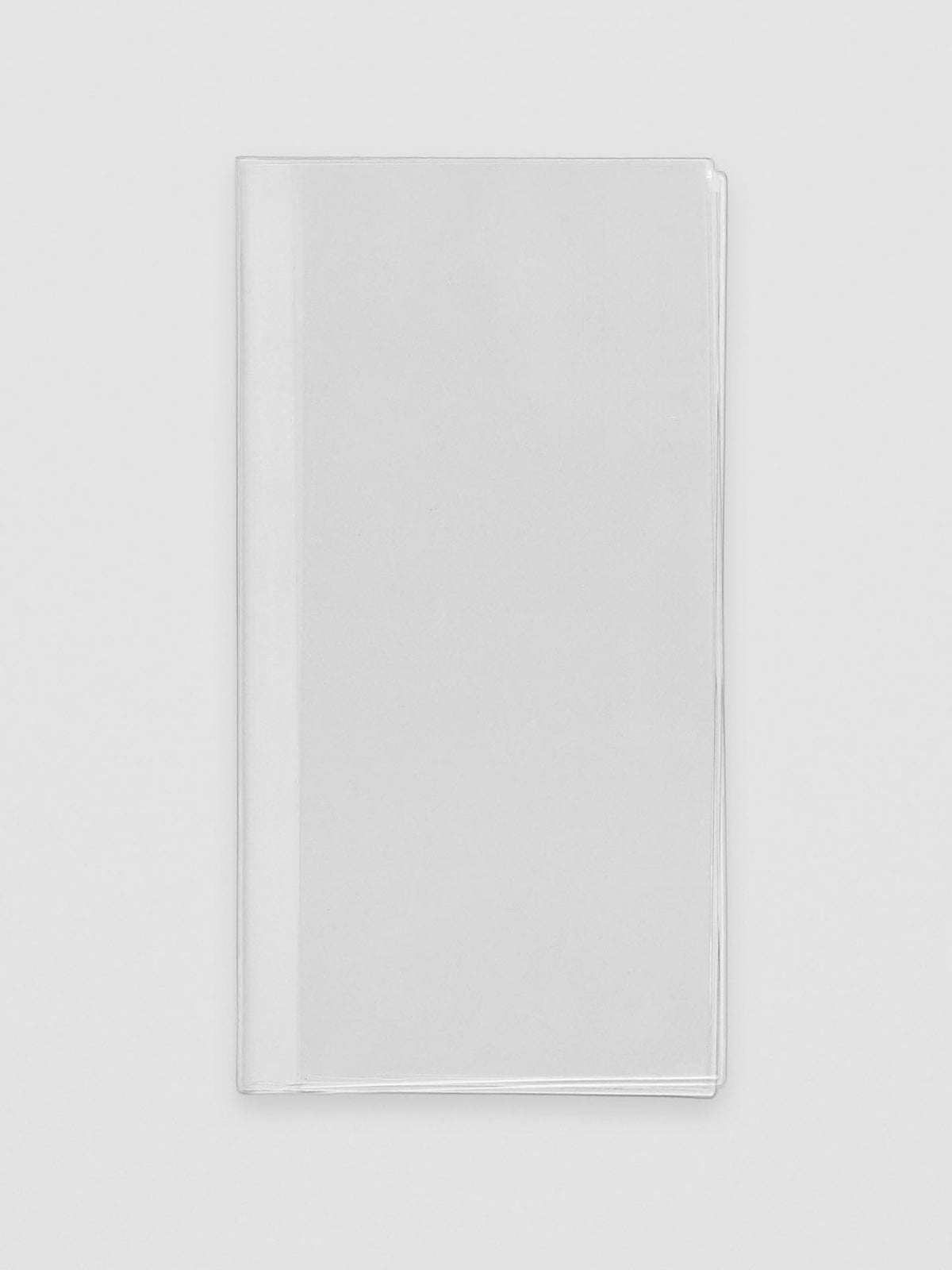 Clear A5 Slim document pocket folded open showing two transparent compartments.