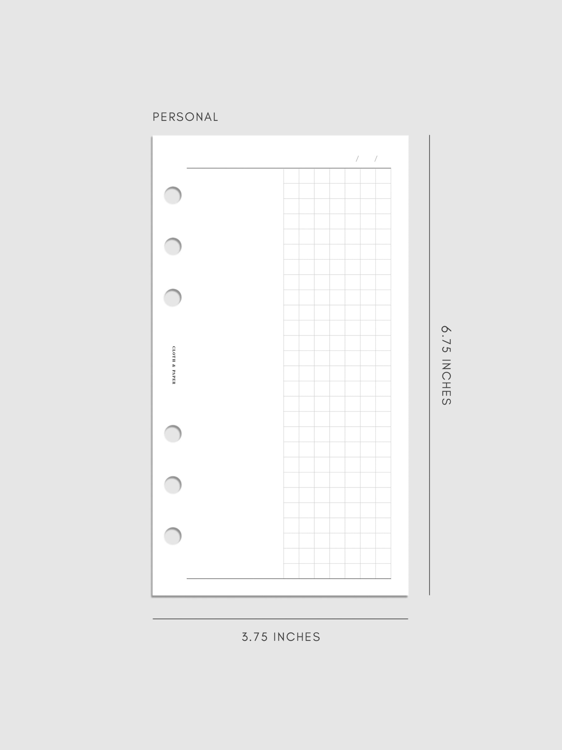 Digital mockup of insert in Personal.