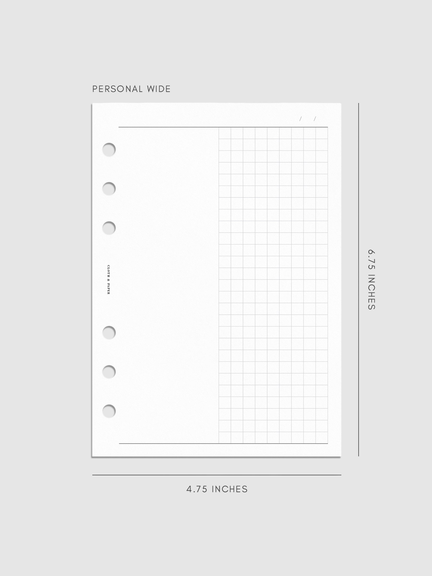 Digital mockup of insert in Personal Wide.