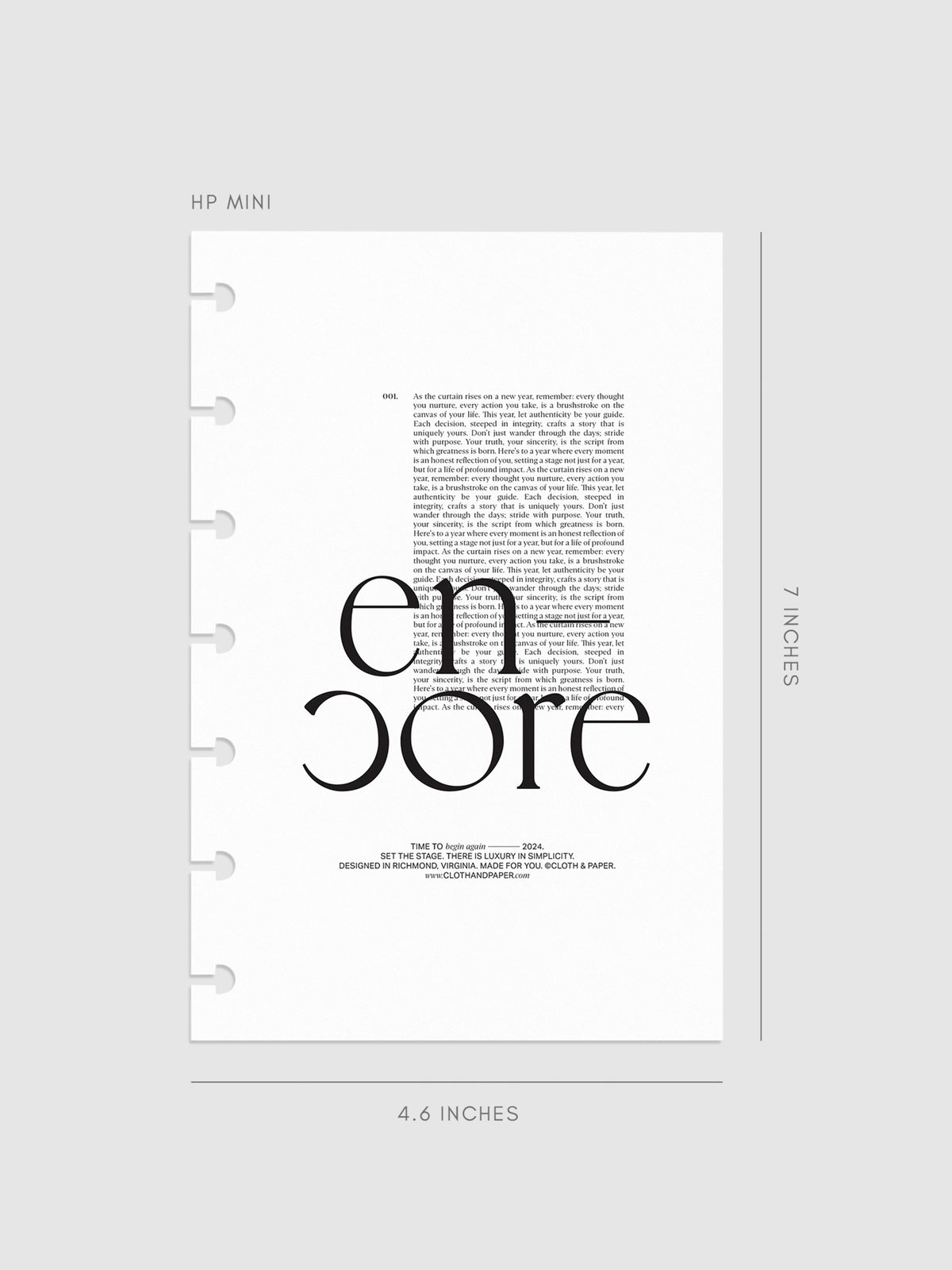 Encore Planner Dashboard in HP Mini size