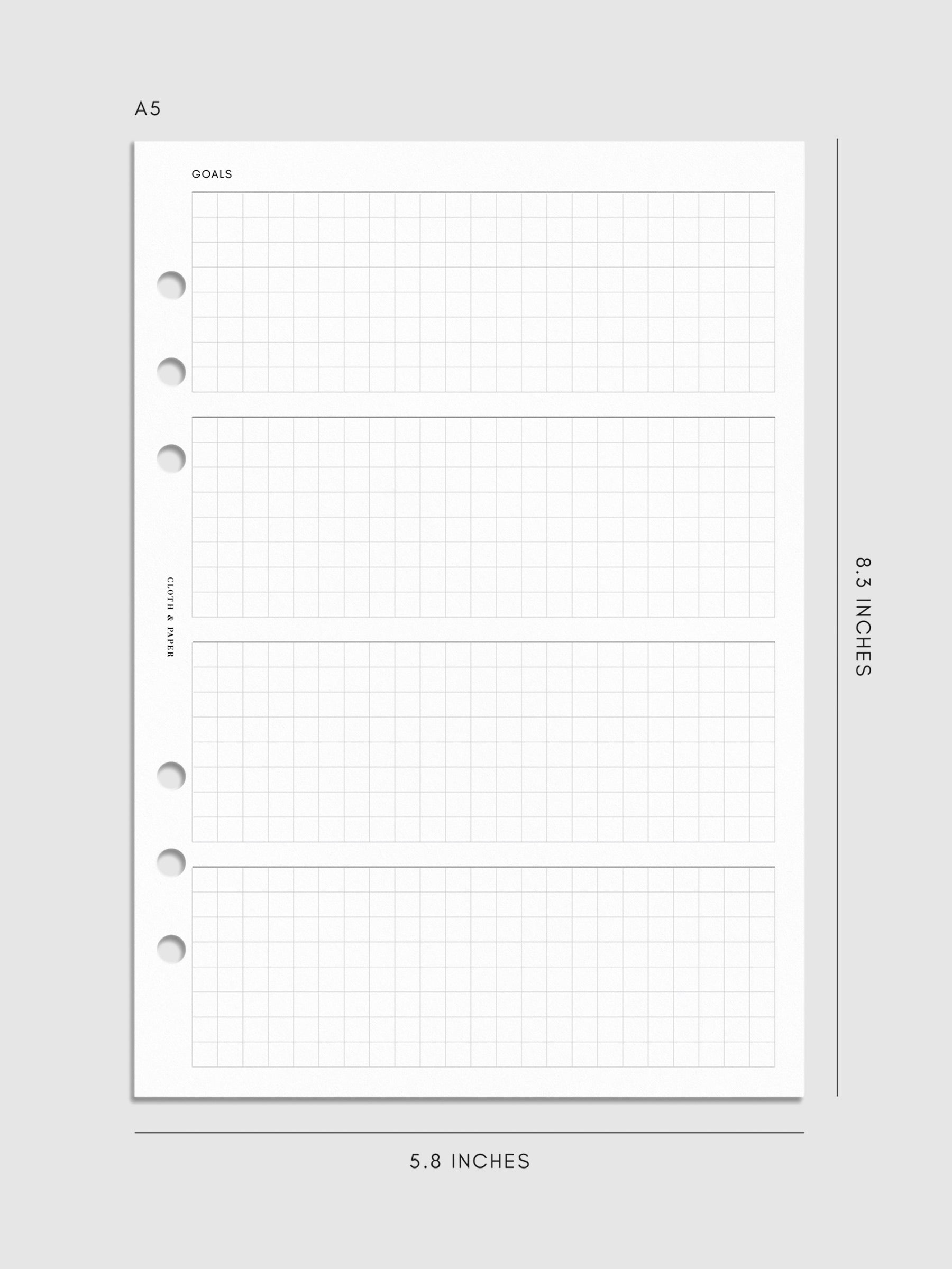 Digital mockup of insert in A5 sizing.