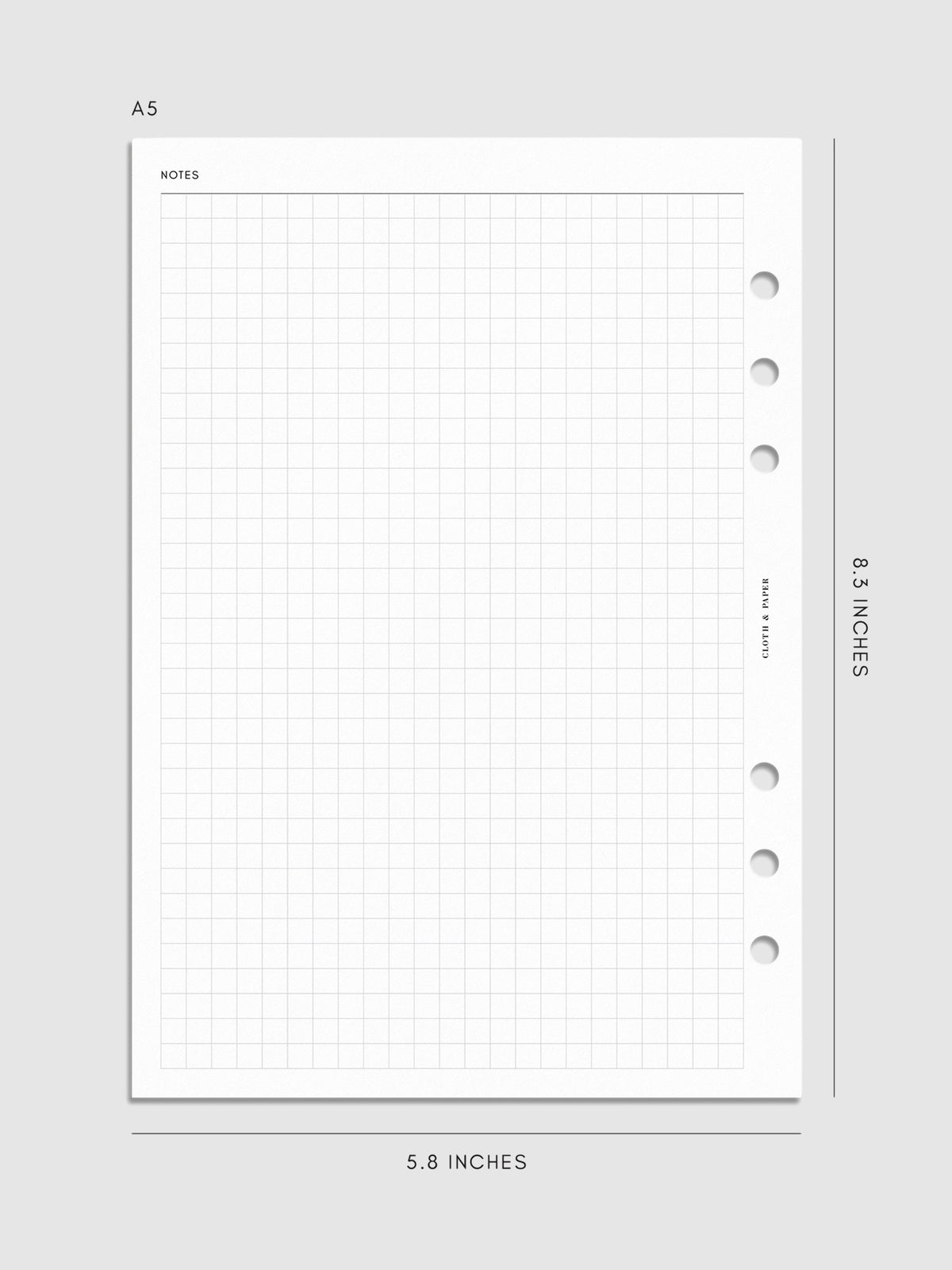 Digital mockup of insert in A5 sizing.