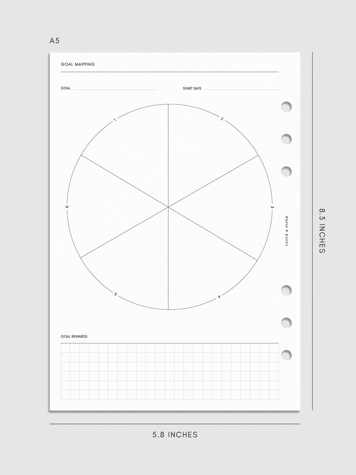 Digital mockup of insert in A5 sizing.
