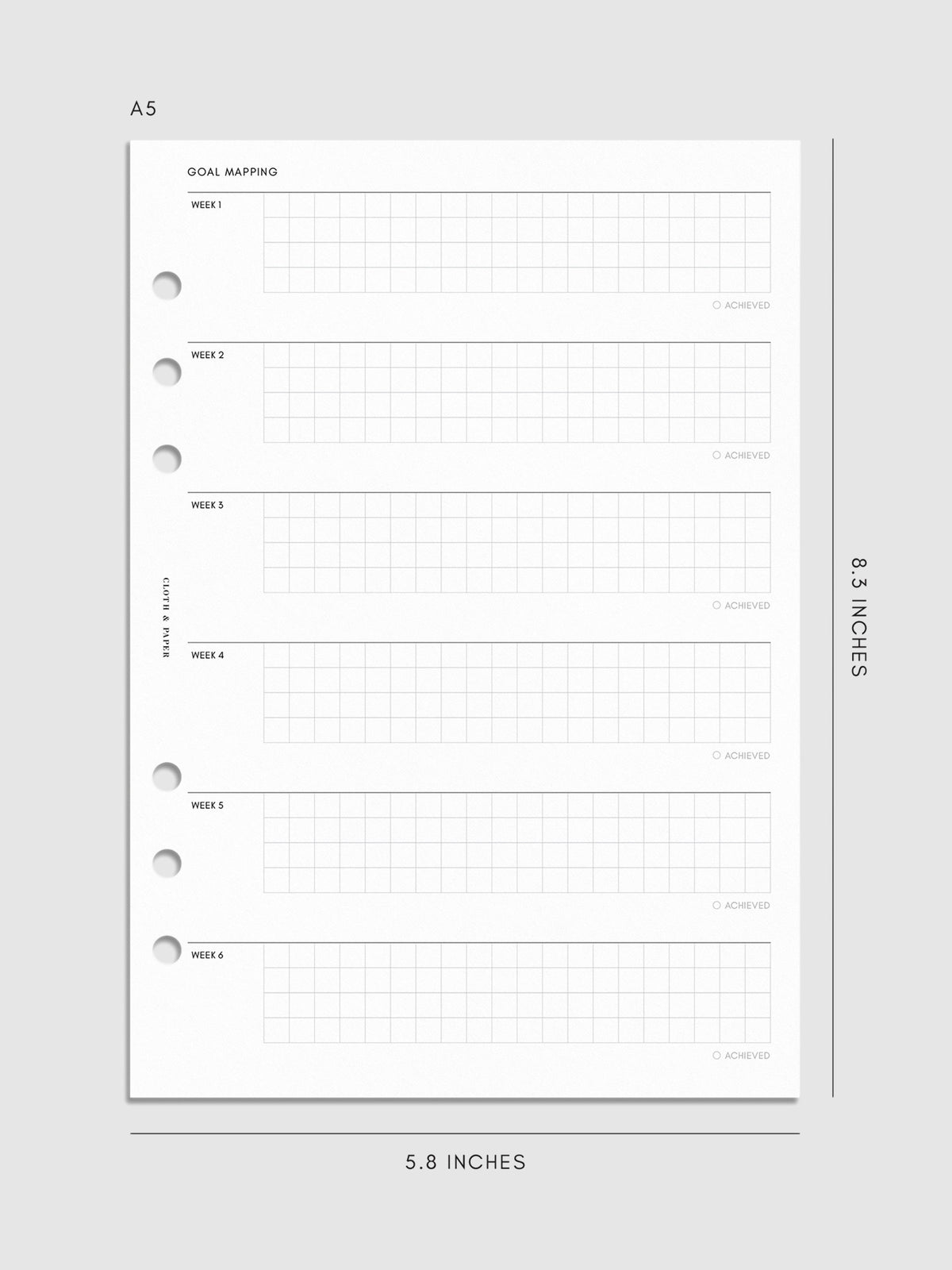 Digital mockup of insert in A5 sizing.
