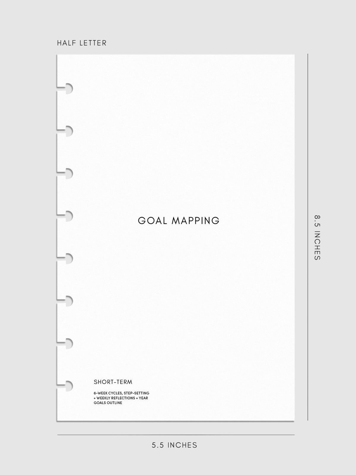 Digital mockup of insert in HalfLetter sizing.