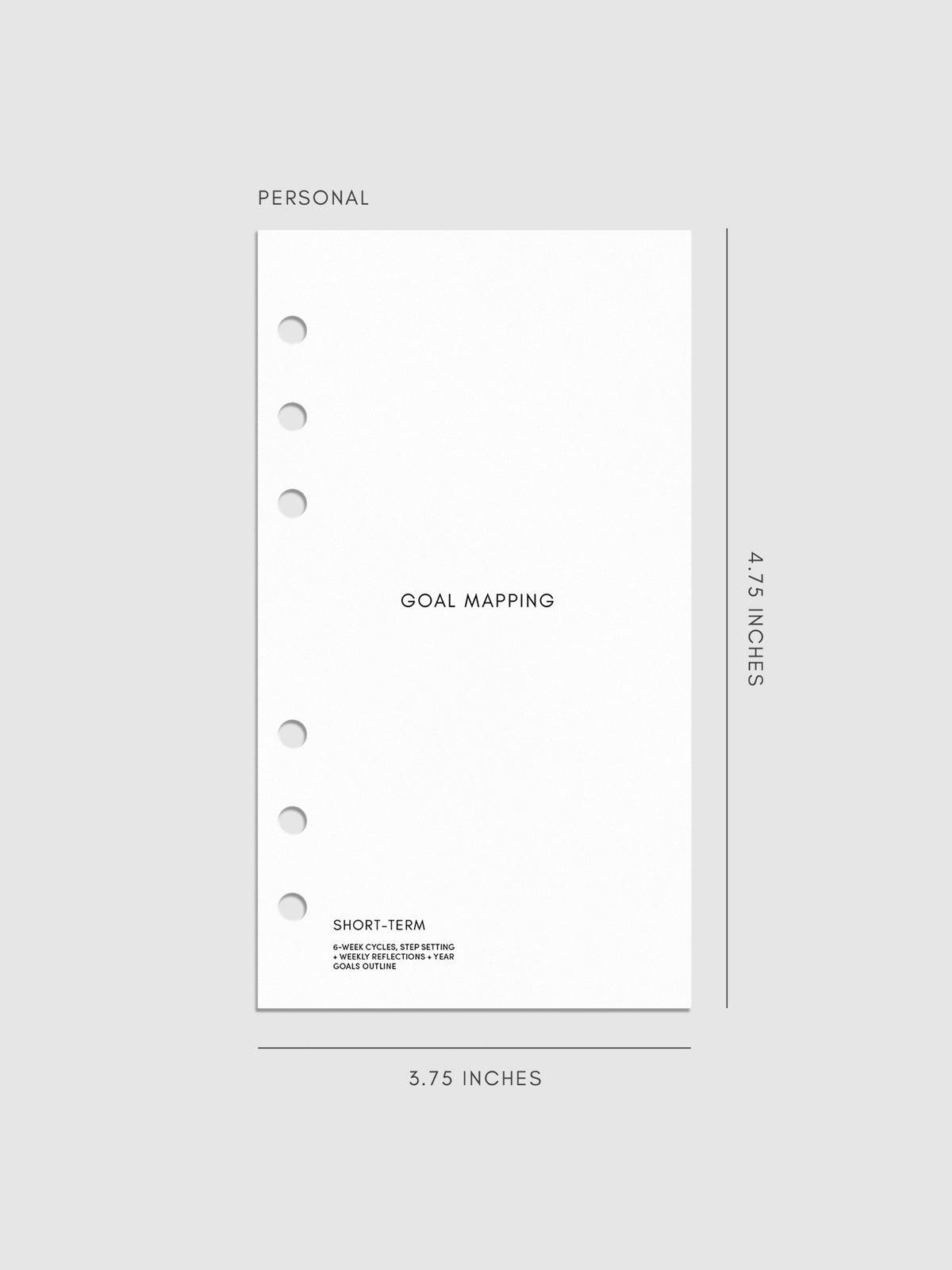 Digital mockup of insert in Personal sizing.