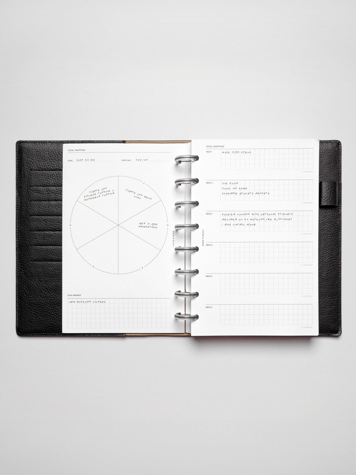 Insert in use inside a discbound planner system. Size shown is HalfLetter.