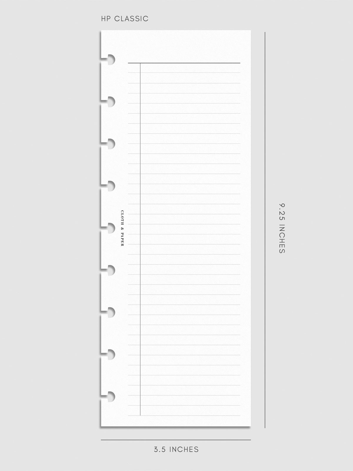 Digital mockup of insert in HP Classic sizing.