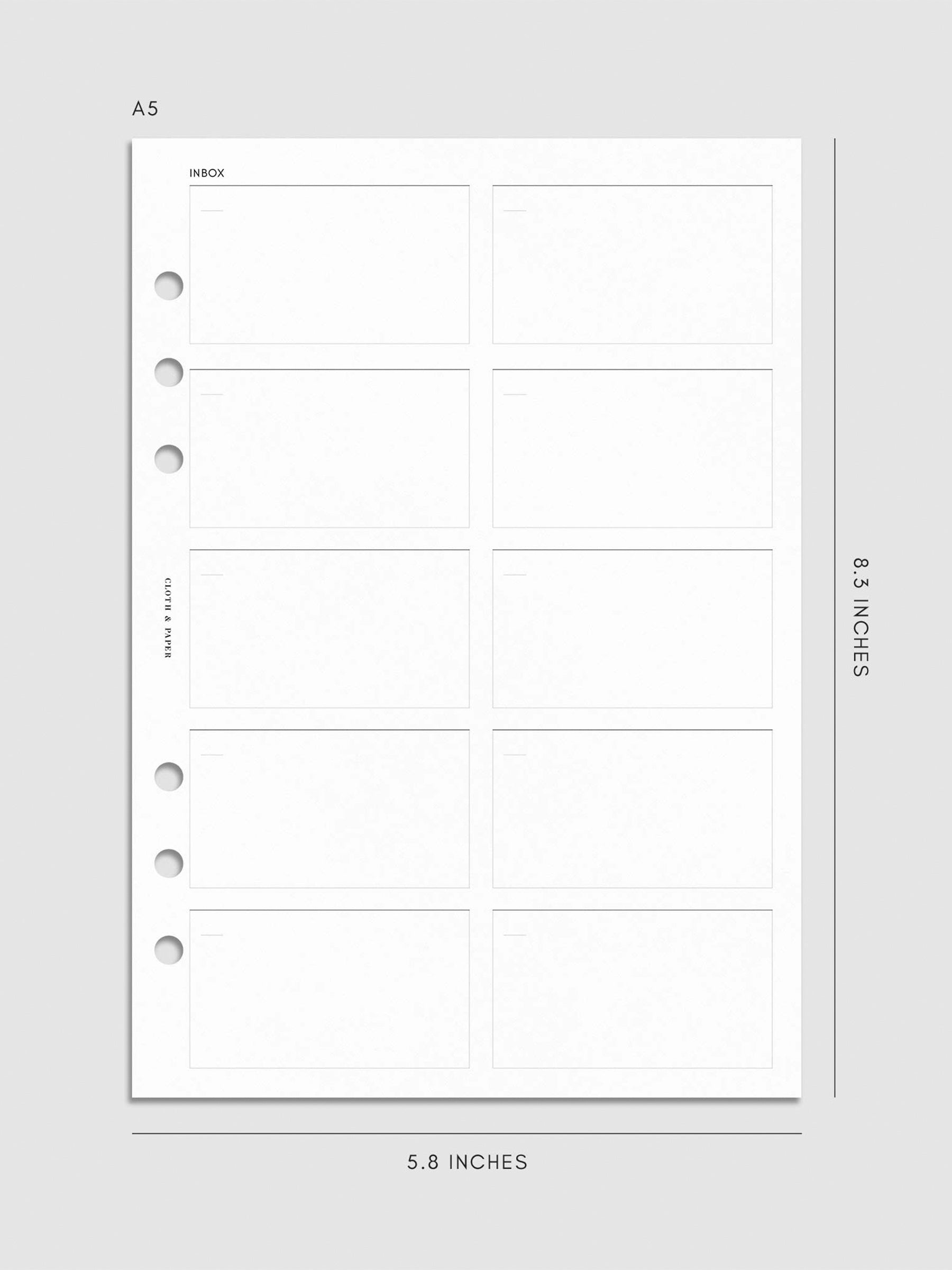 Digital mockup of insert in A5.