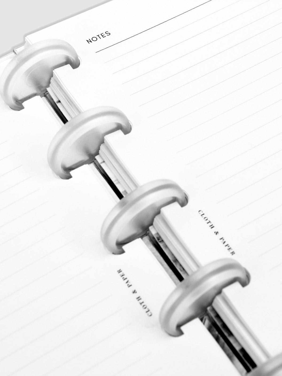 Close up of the Lined Notes Planner Inserts in size CP Petite.