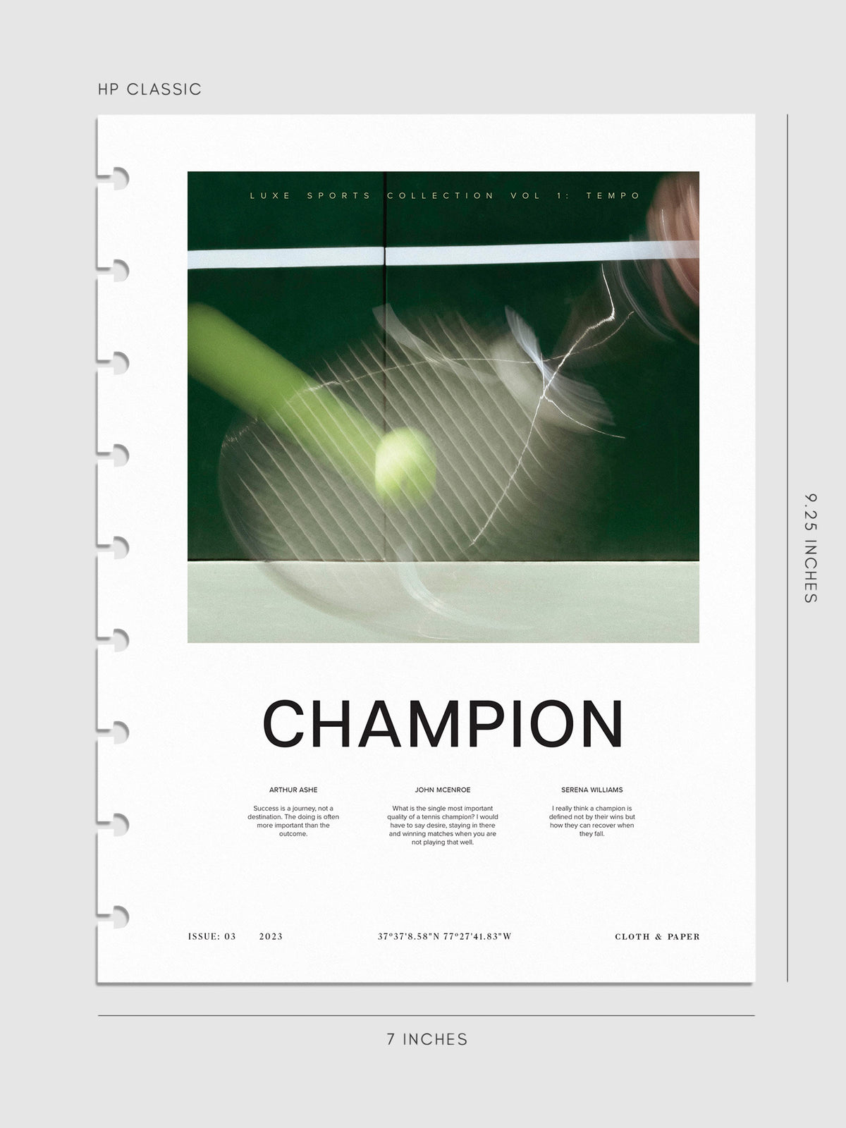 Digital mockup of Champion dashboard in HP Classic. 